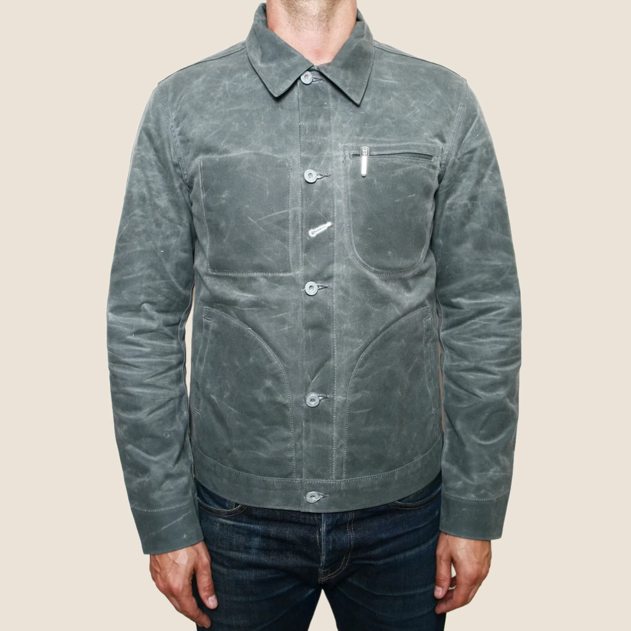 Supply Jacket - Waxed Grey Ridgeline - Image 3