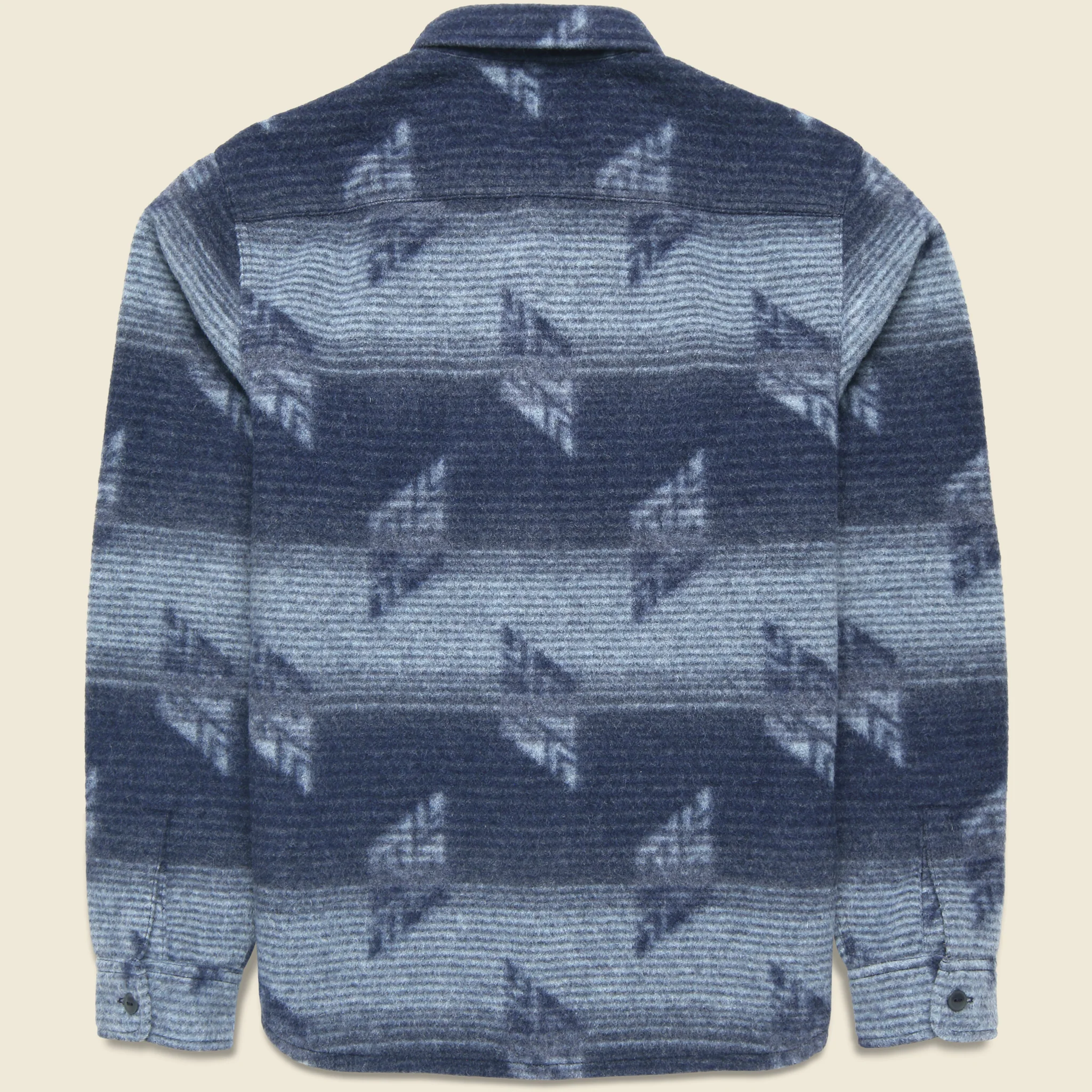 Roland Jacquard Overshirt - Navy - Image 4