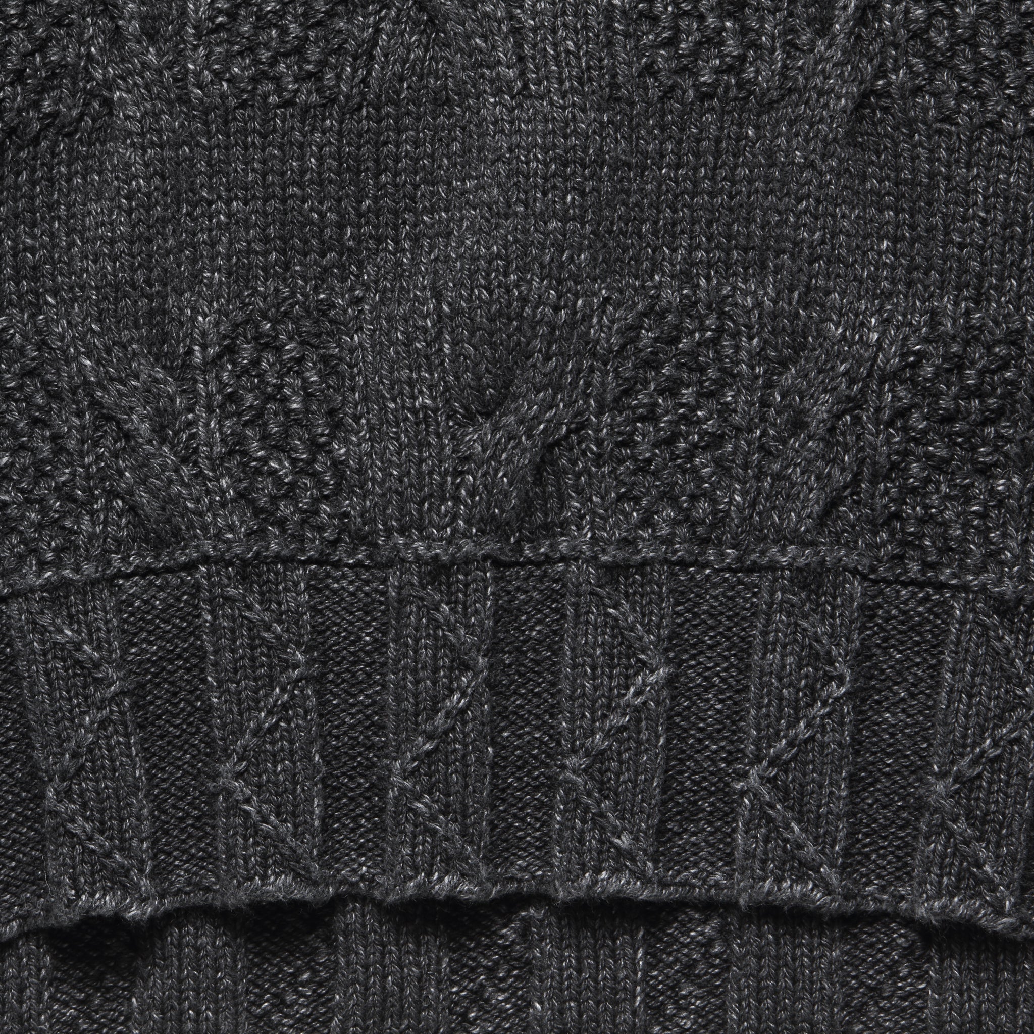 Roll Neck Cable Knit Sweater - Black Indigo - Image 3