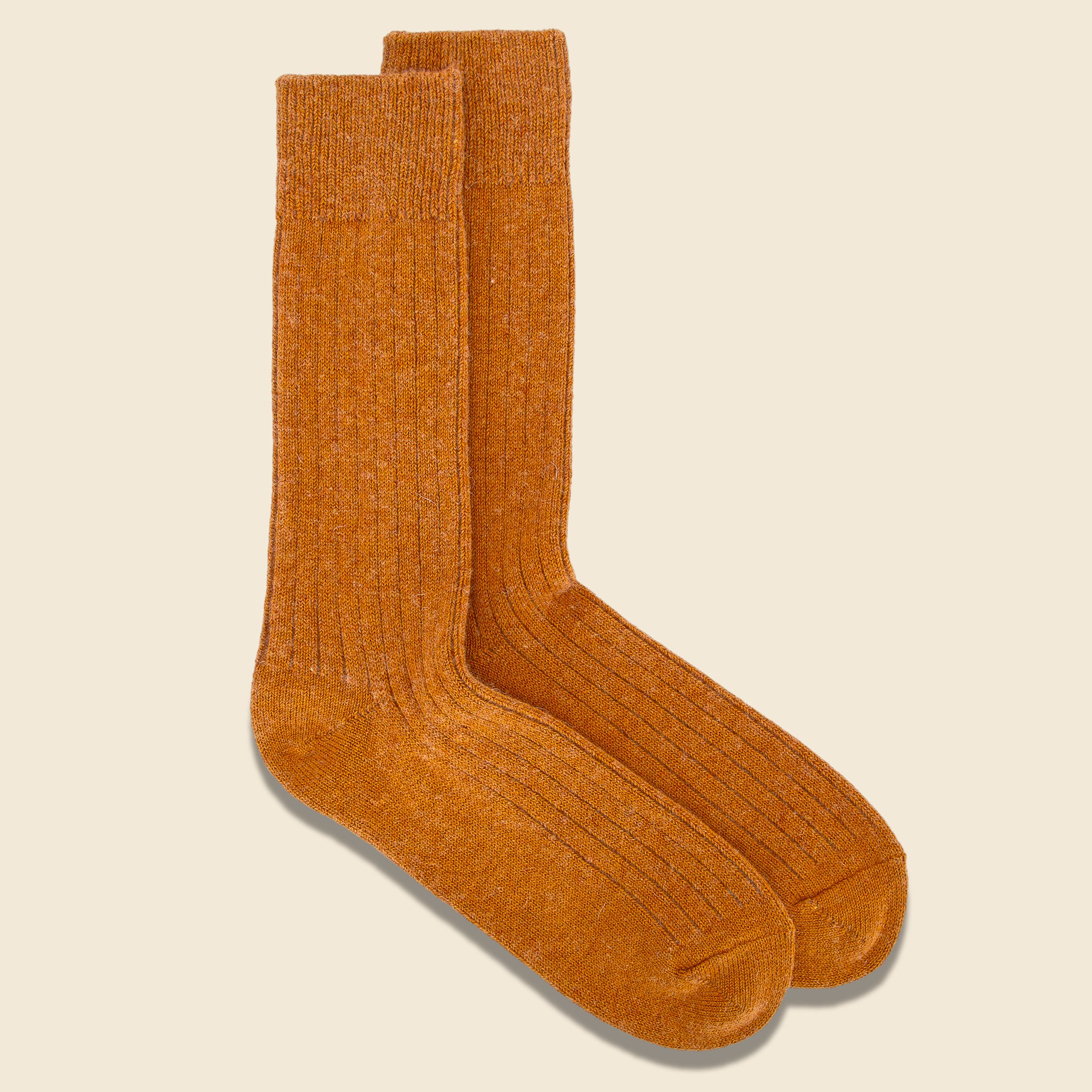 Cotton Wool Rib Sock - Gold