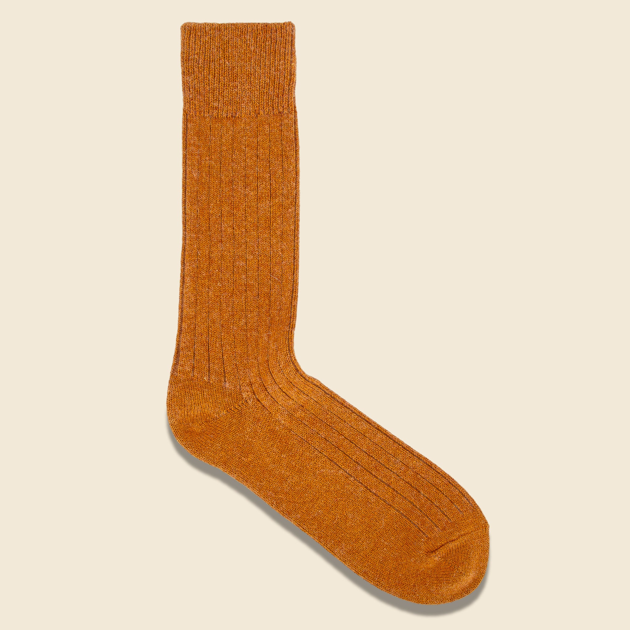 Cotton Wool Rib Sock - Gold - Image 2