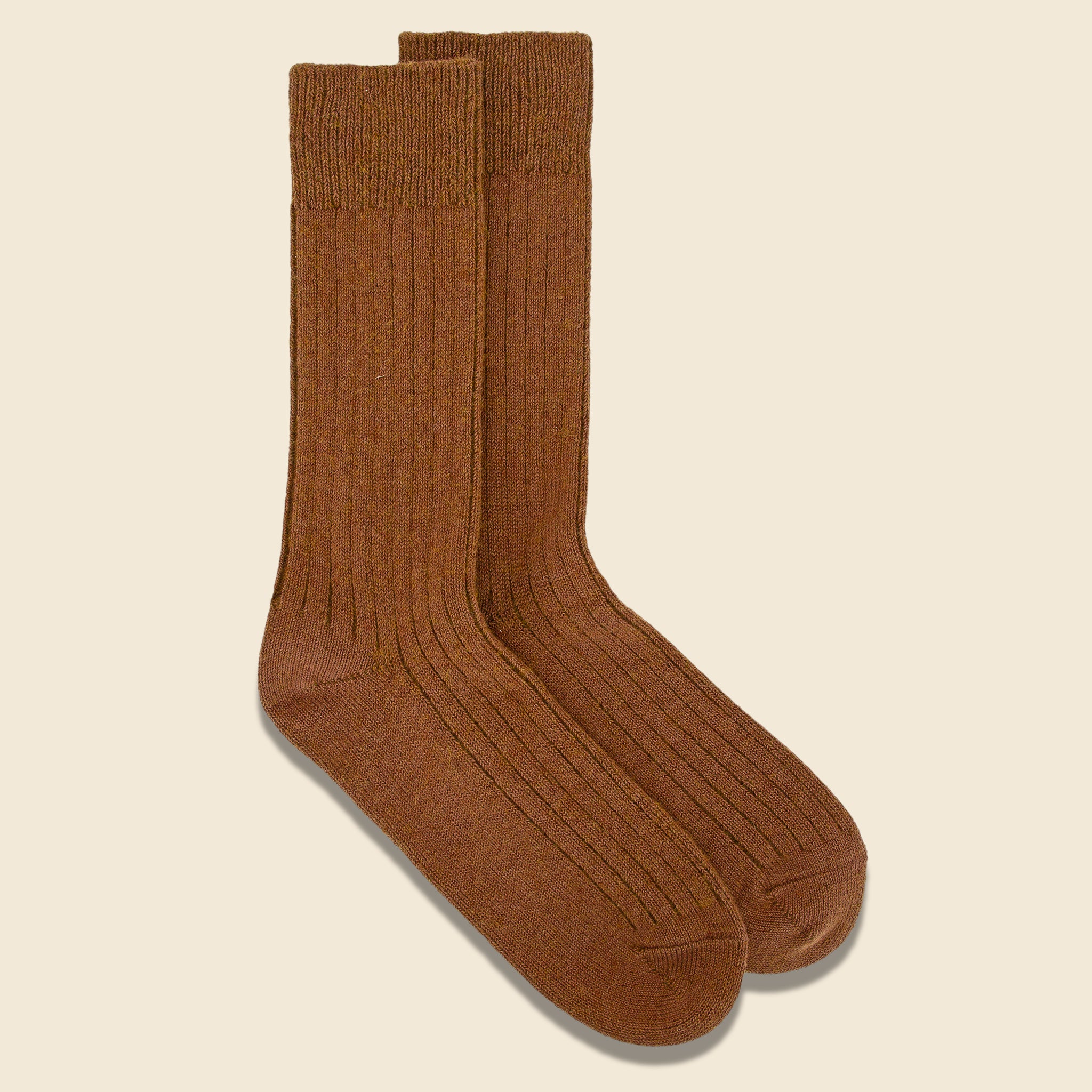 Cotton Wool Rib Sock - Olive Drab - Image 2