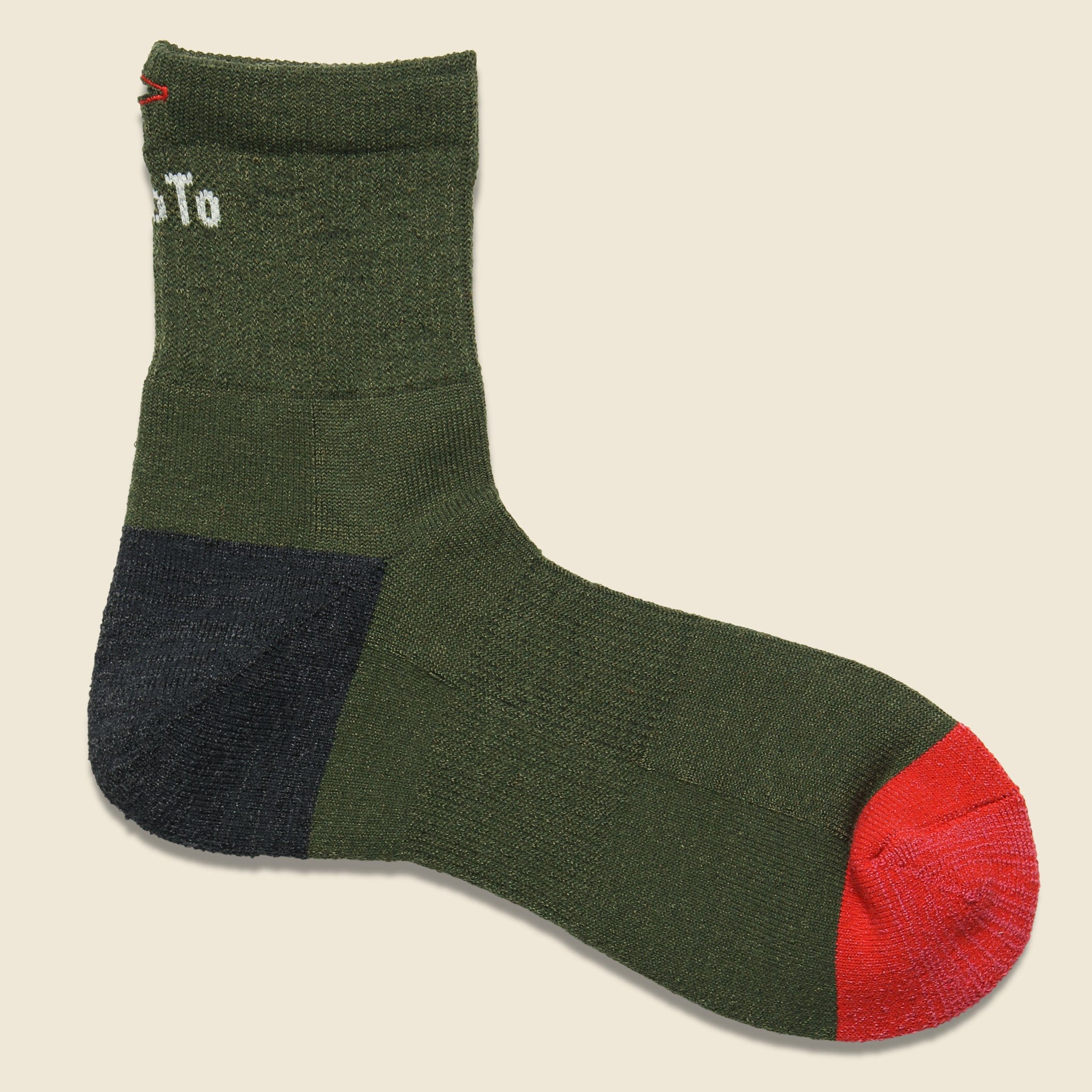 Trail Magic Hike Trek Mid Sock - Olive/Charcoal/Red