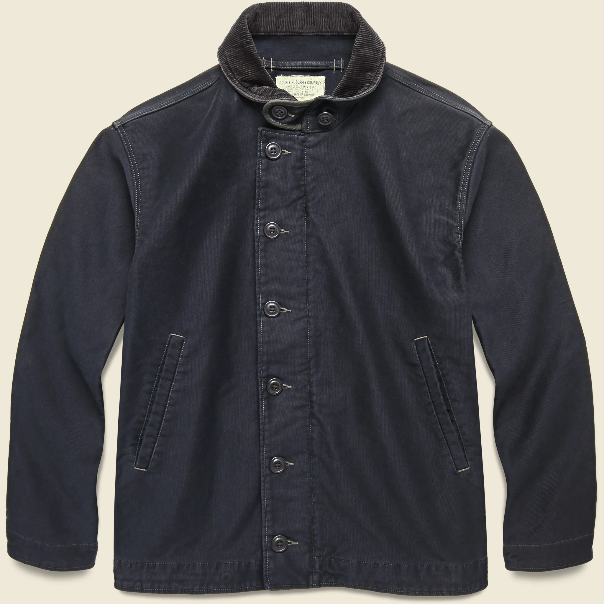 Corduroy Collar Deck Jacket - Navy