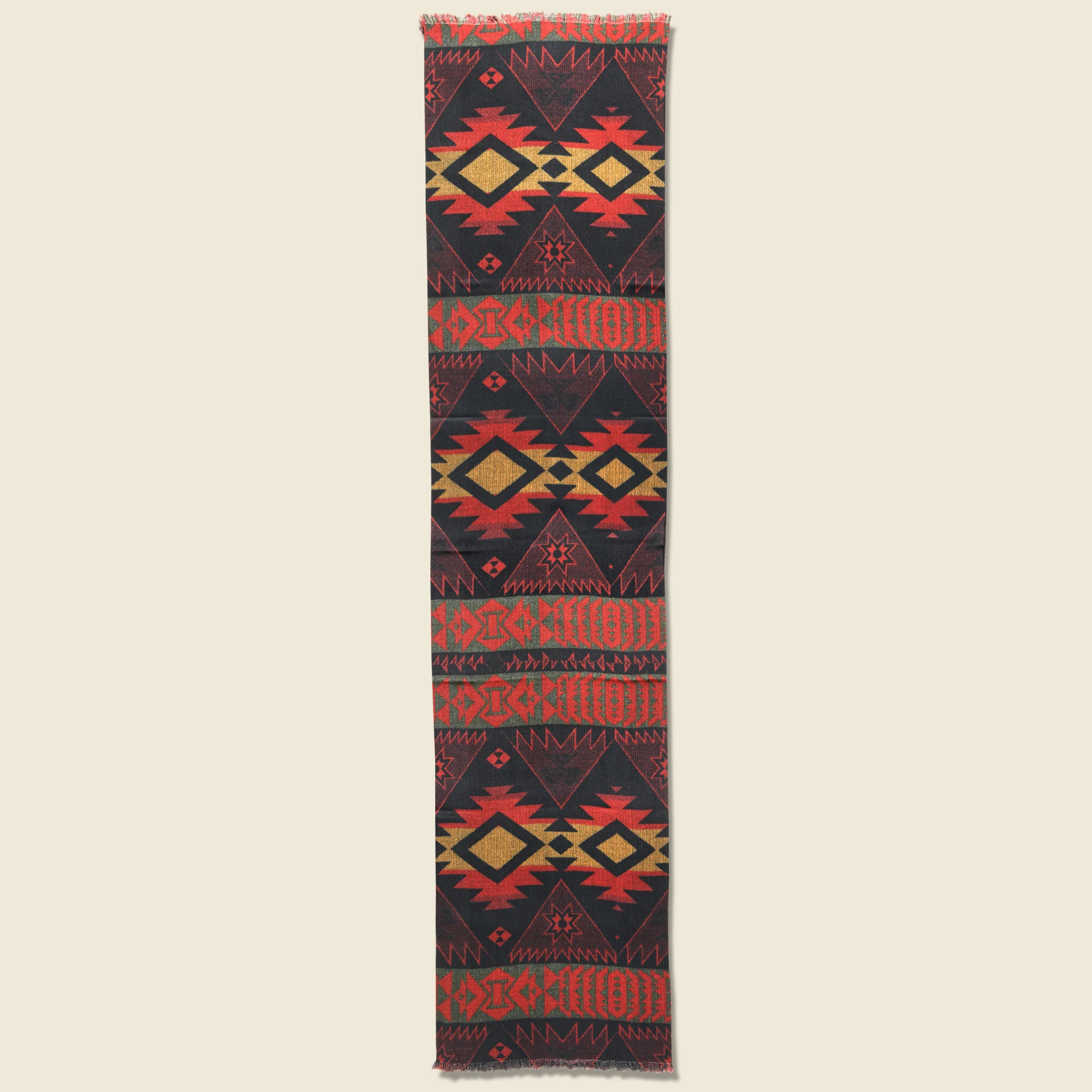 Briggs Cashmere Winter Scarf - Red/Black/Cream