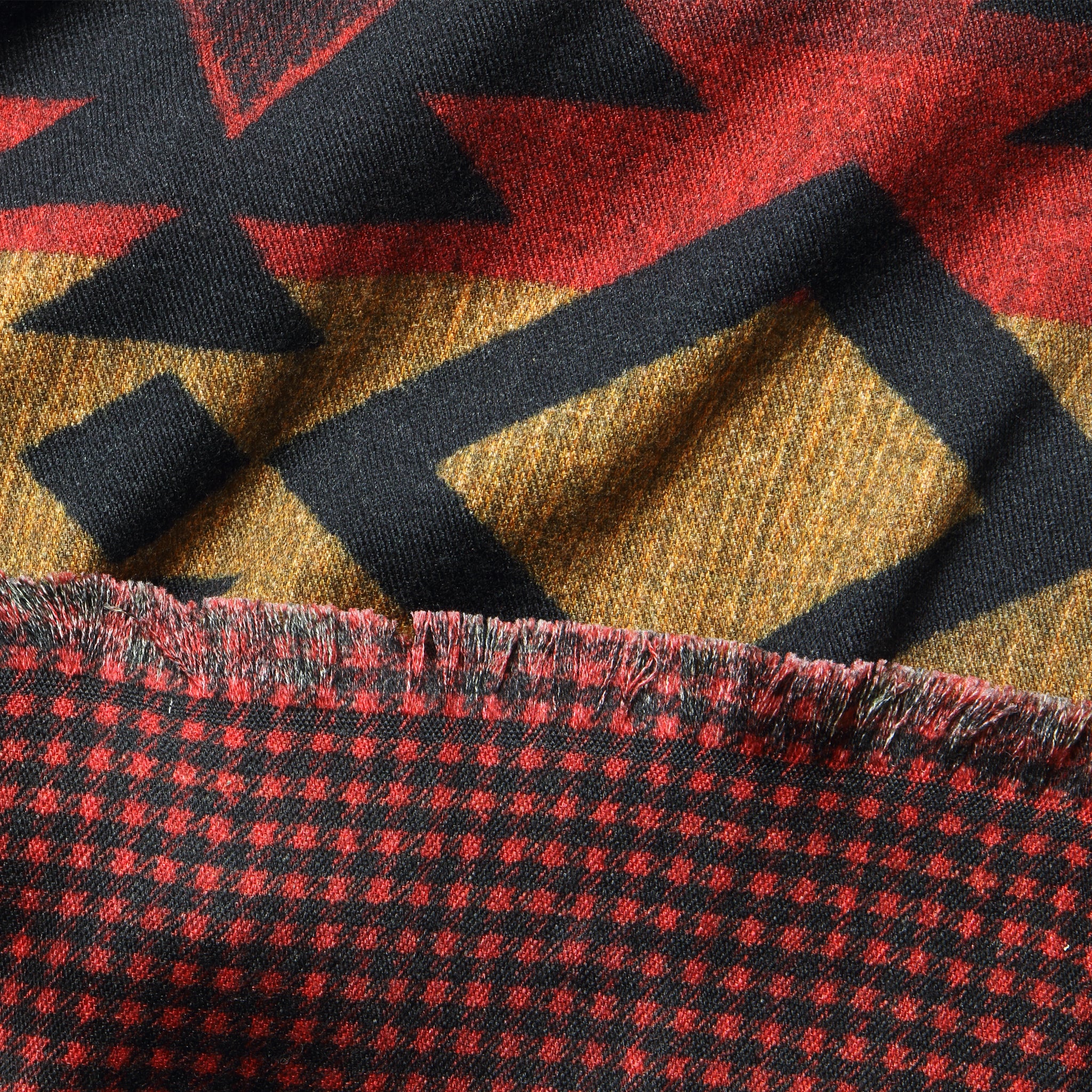 Briggs Cashmere Winter Scarf - Red/Black/Cream - Image 3
