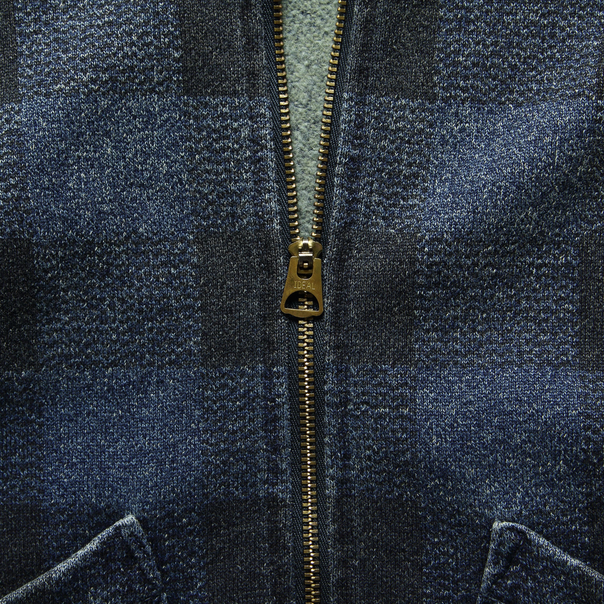 Buffalo Plaid Zip Cardigan - Washed Indigo - Image 3