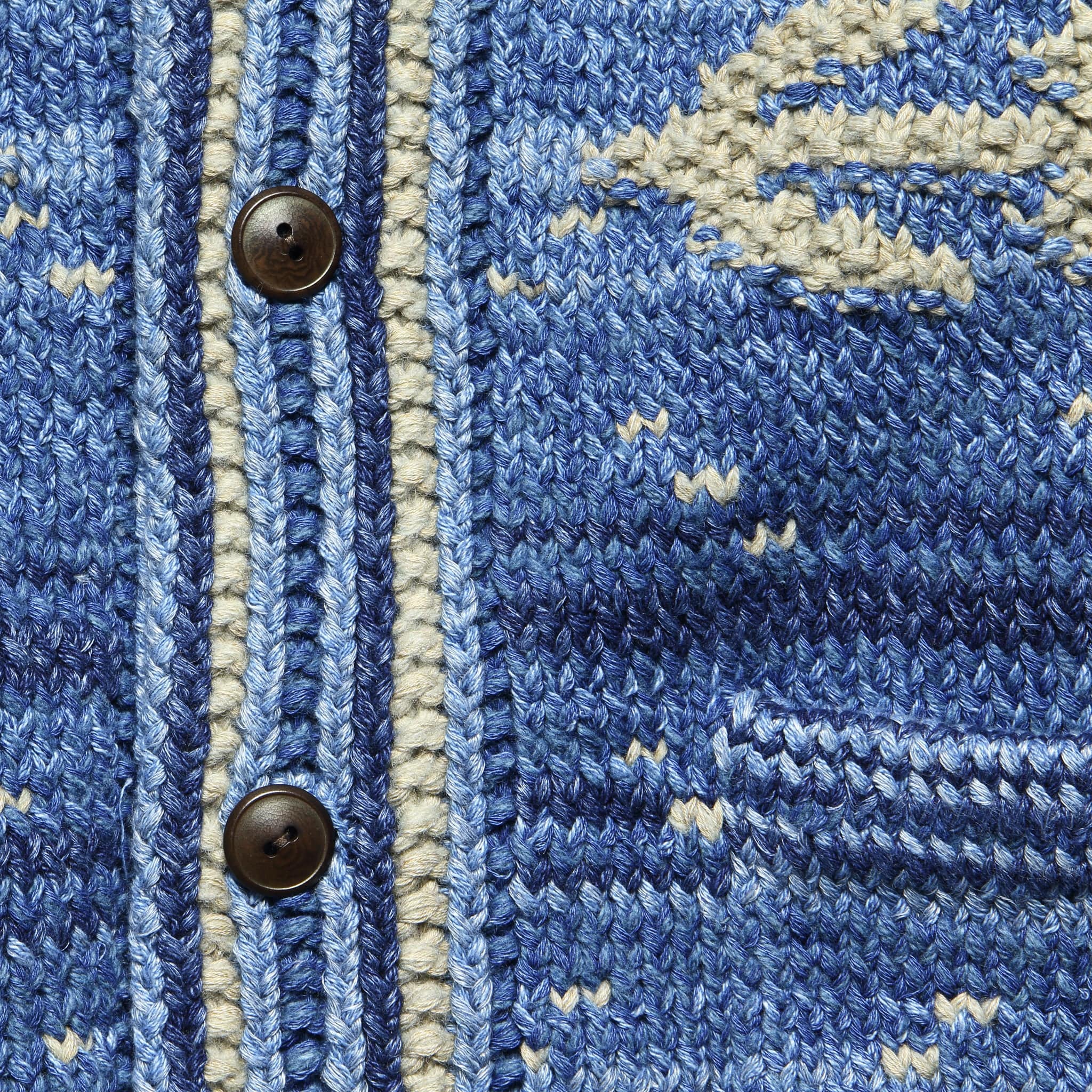 Shawl Collar Cardigan - Indigo - Image 3