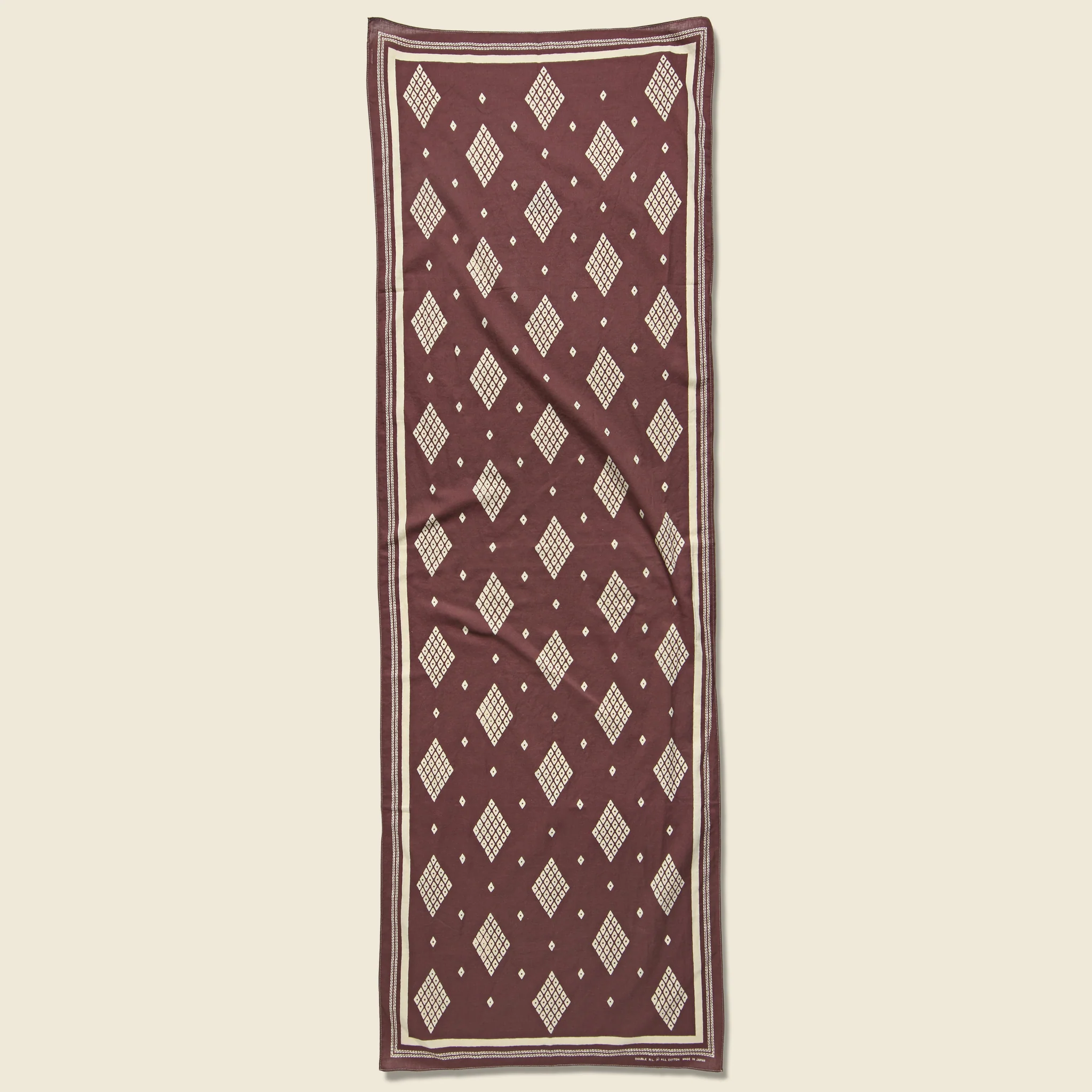 Bandana Scarf - Faded Burgundy/Cream