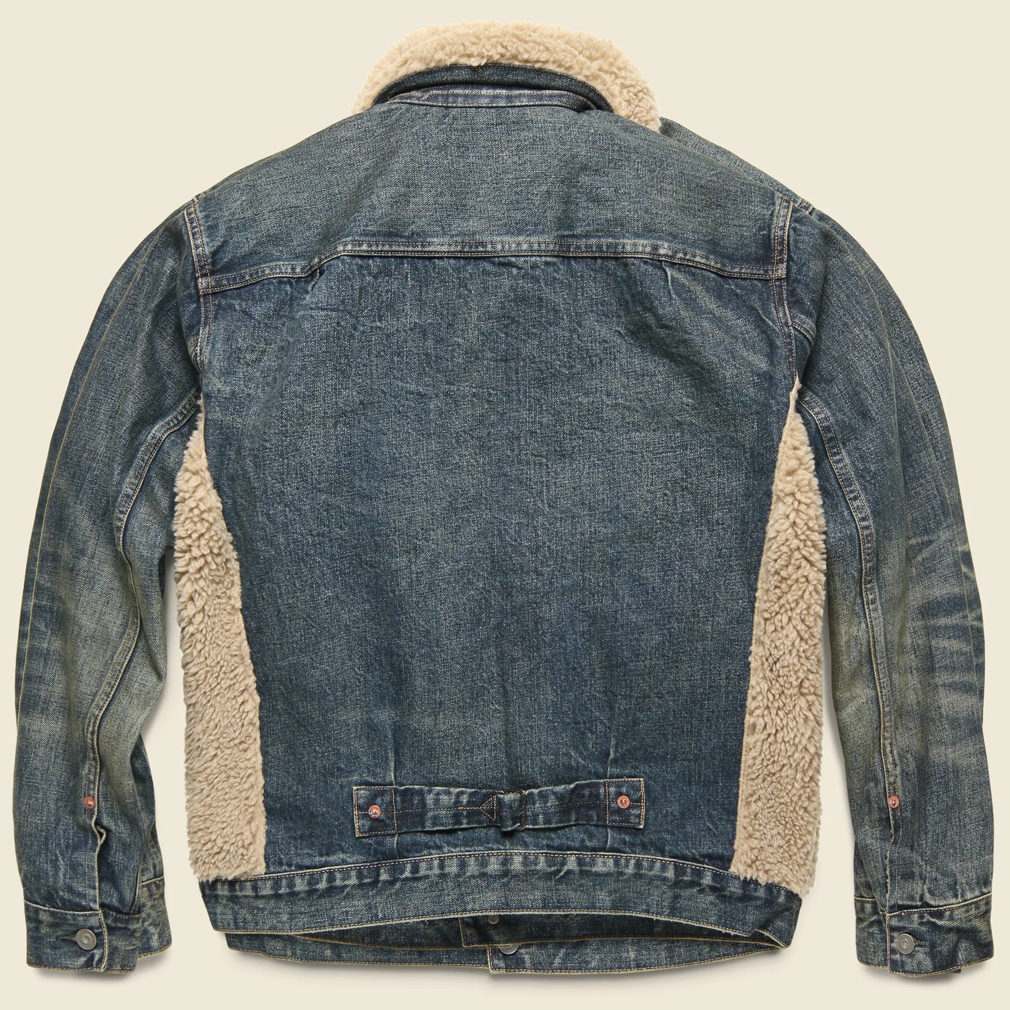 Grizzly Sherpa-Paneled Denim Jacket - Indigo - Image 2