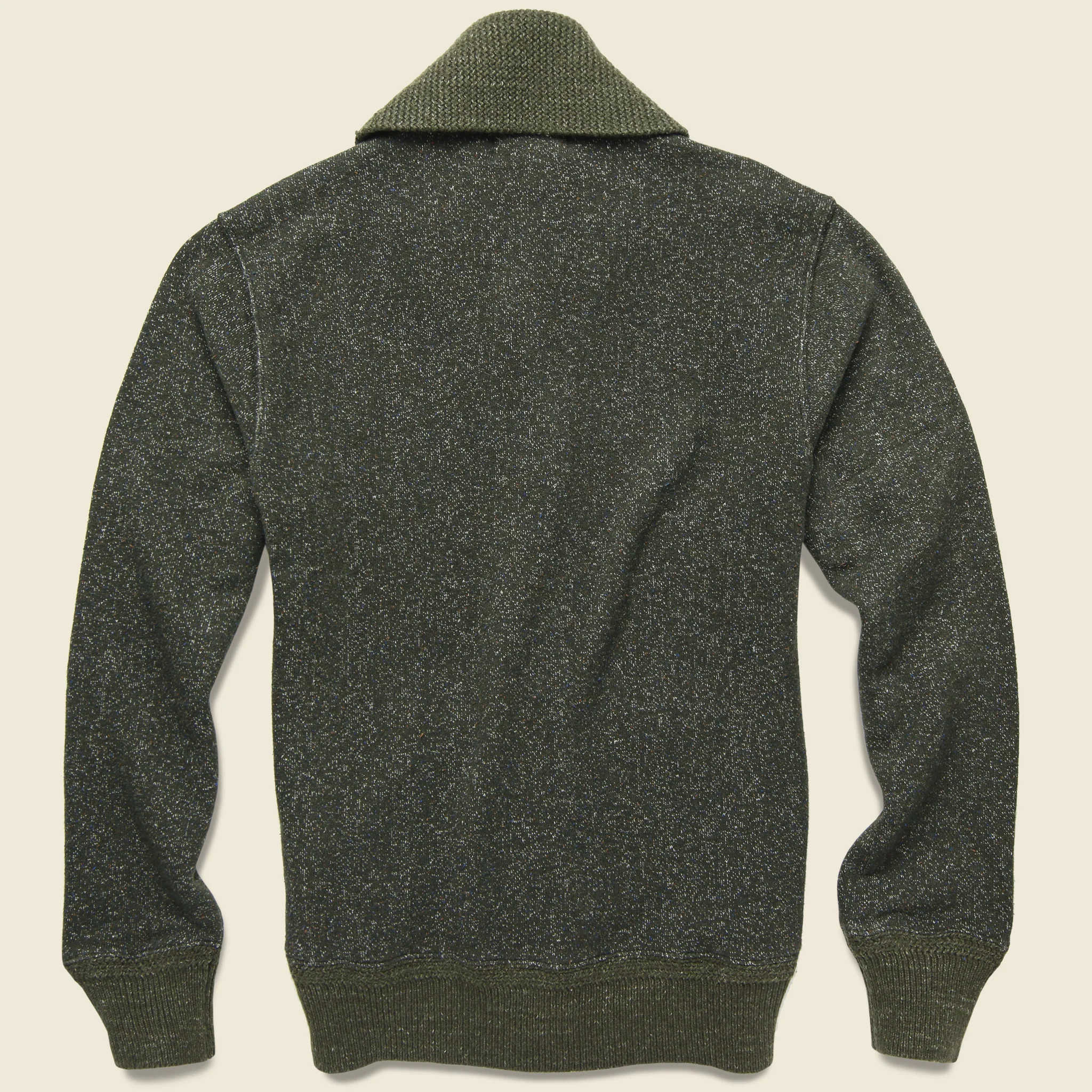 Donegal Shawl Collar Sweater - Olive - Image 2