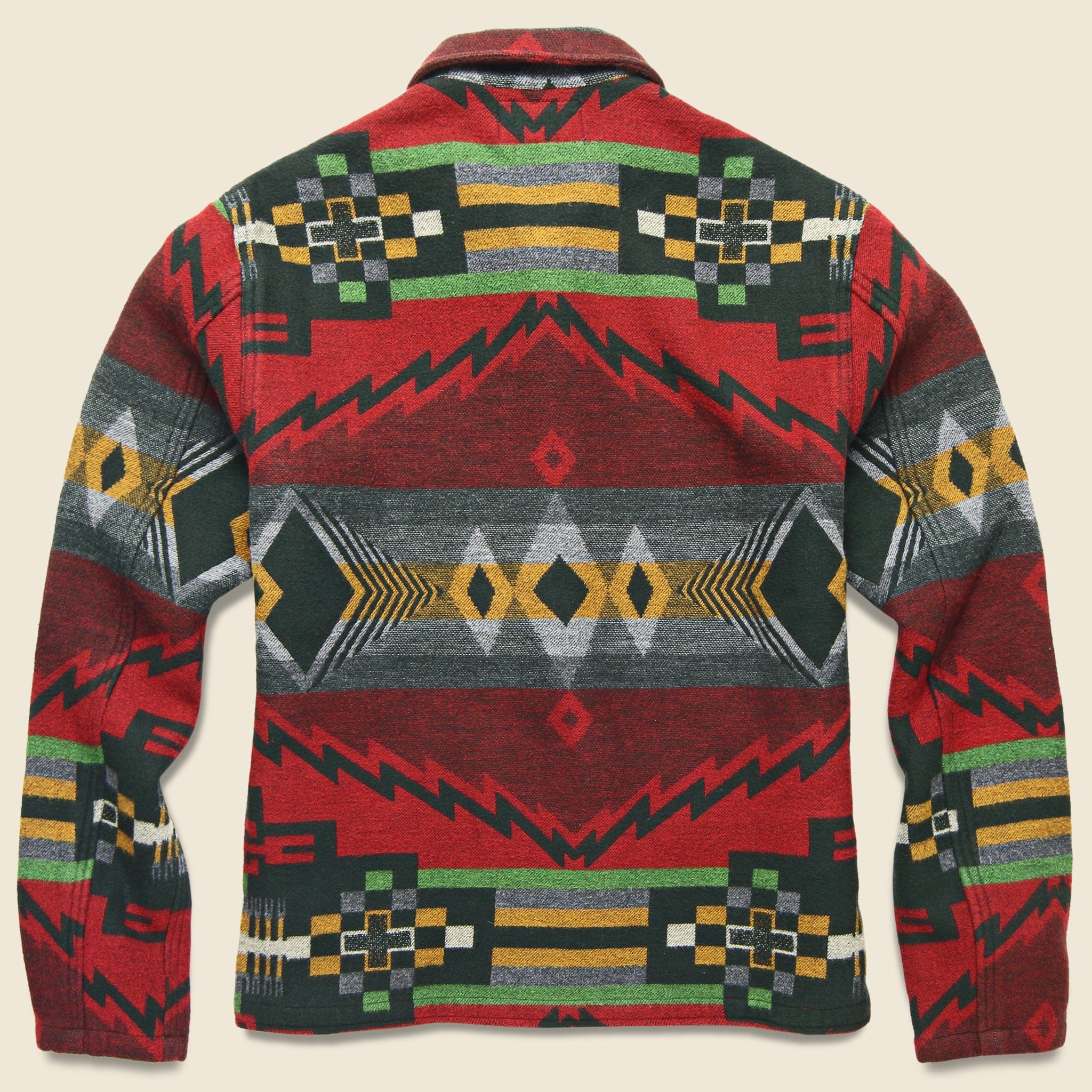 Southwestern Jacquard Overshirt - Red - Image 2