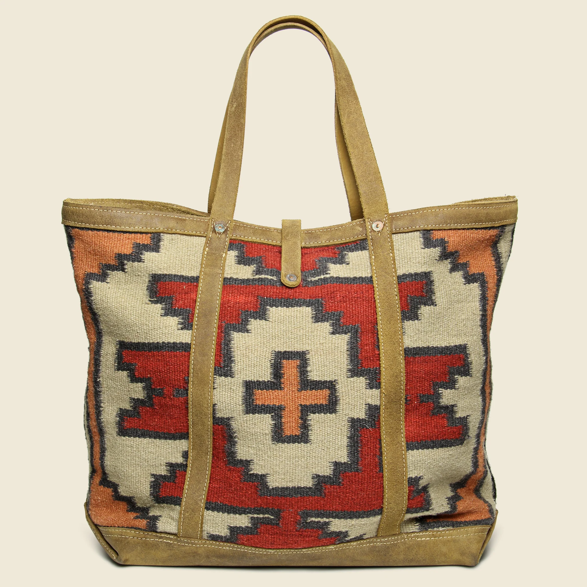 Handwoven Rug and Cowhide Murphy Tote - Image 2