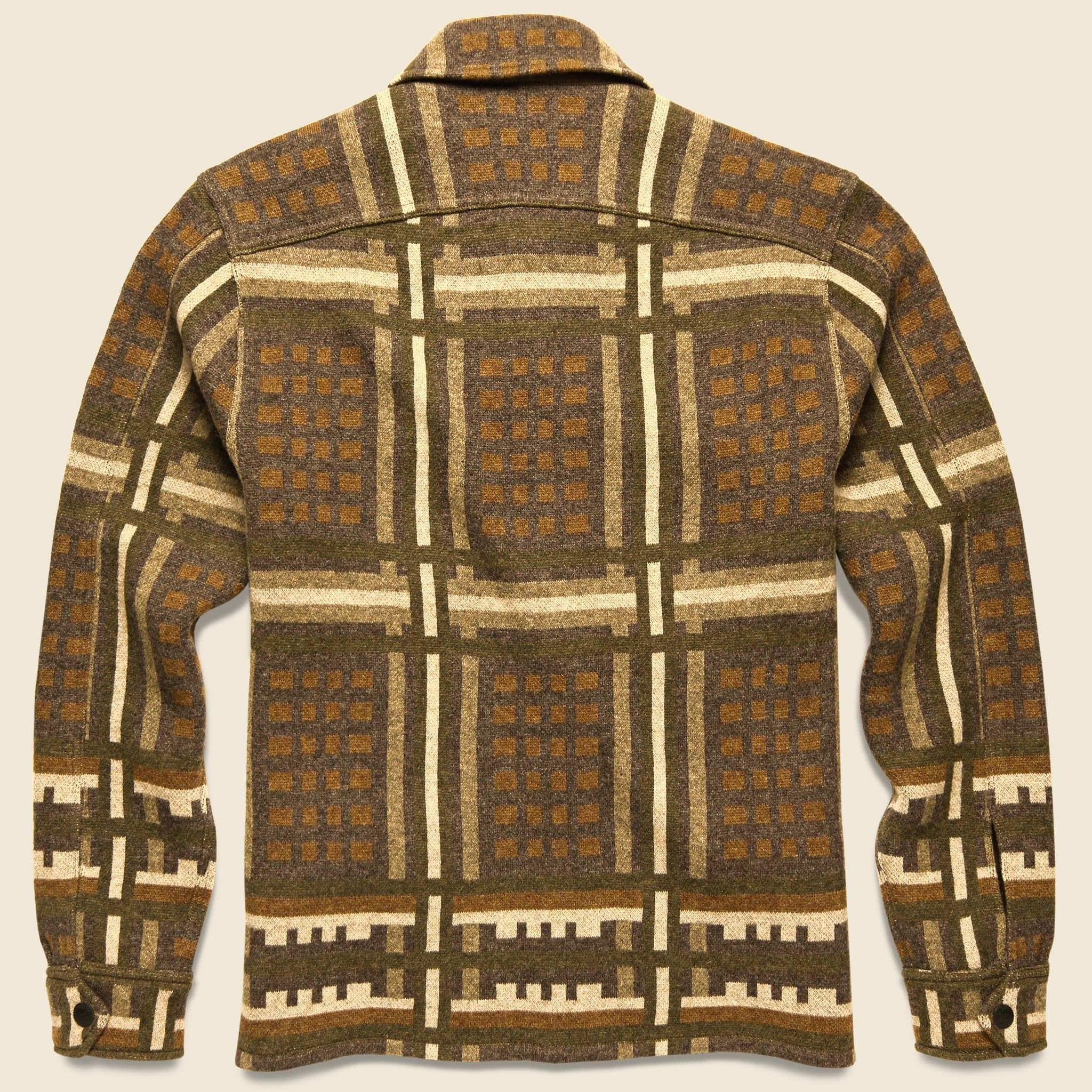 Wool-Blend Workshirt Sweater - Brown - Image 2