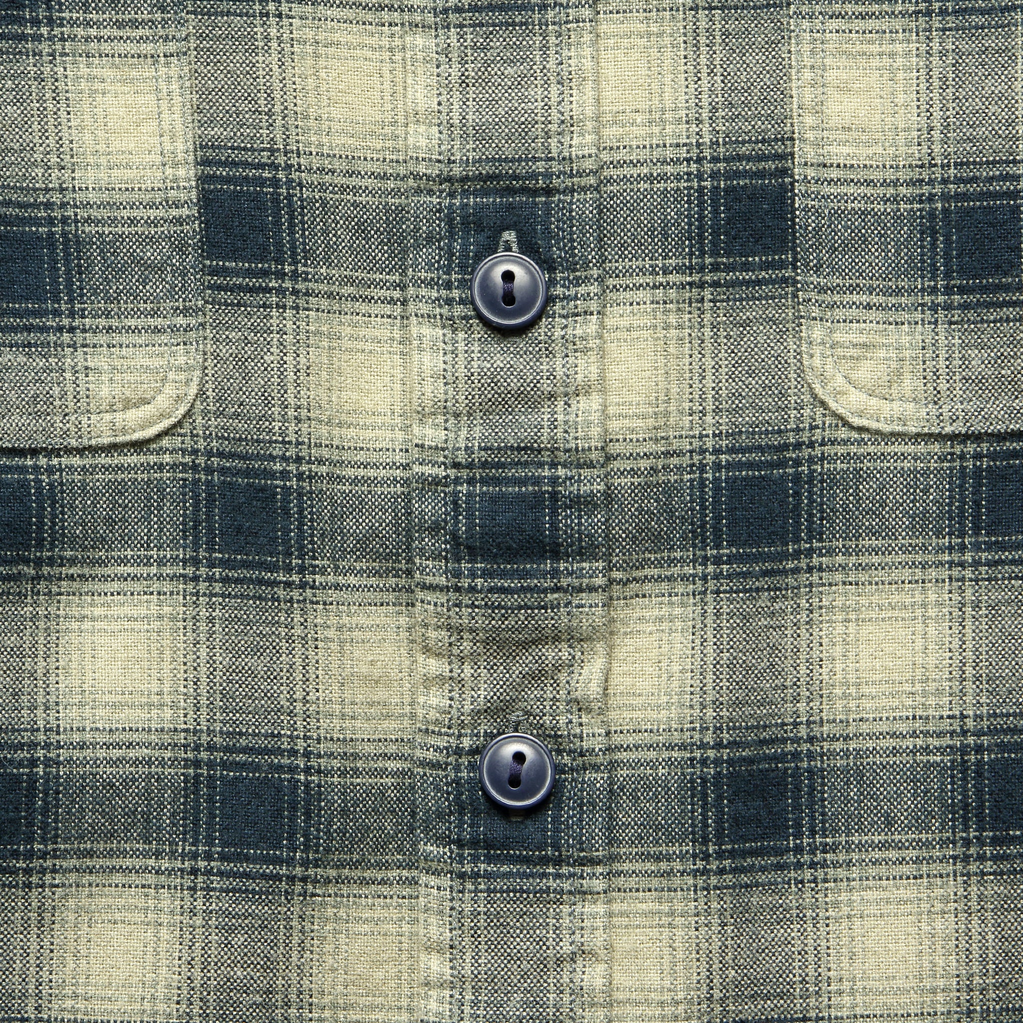 Brushed Ombre Plaid Matlock Workshirt - Cream/Grey - Image 3