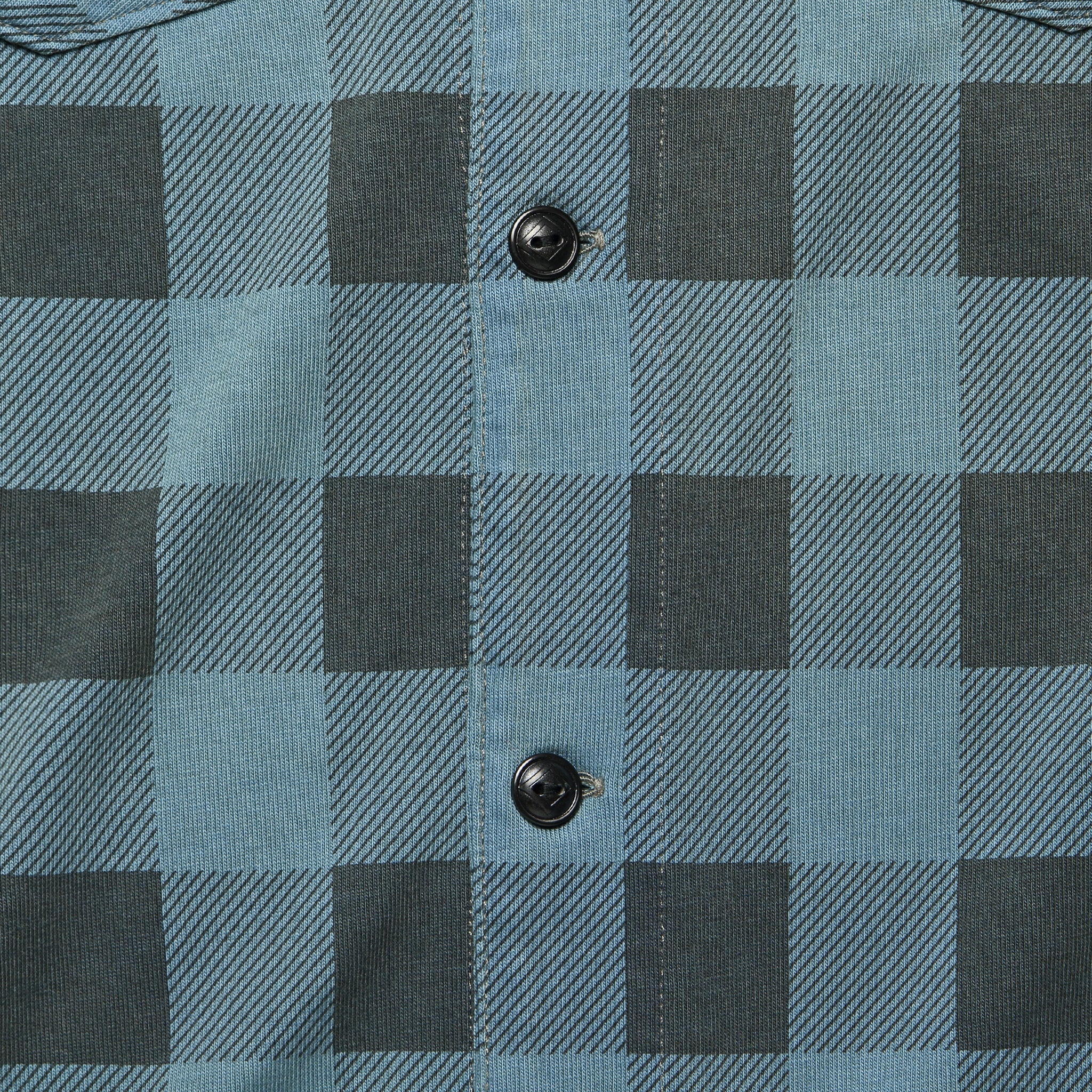 Plaid-Print Jersey Workshirt - Blue/Black - Image 3