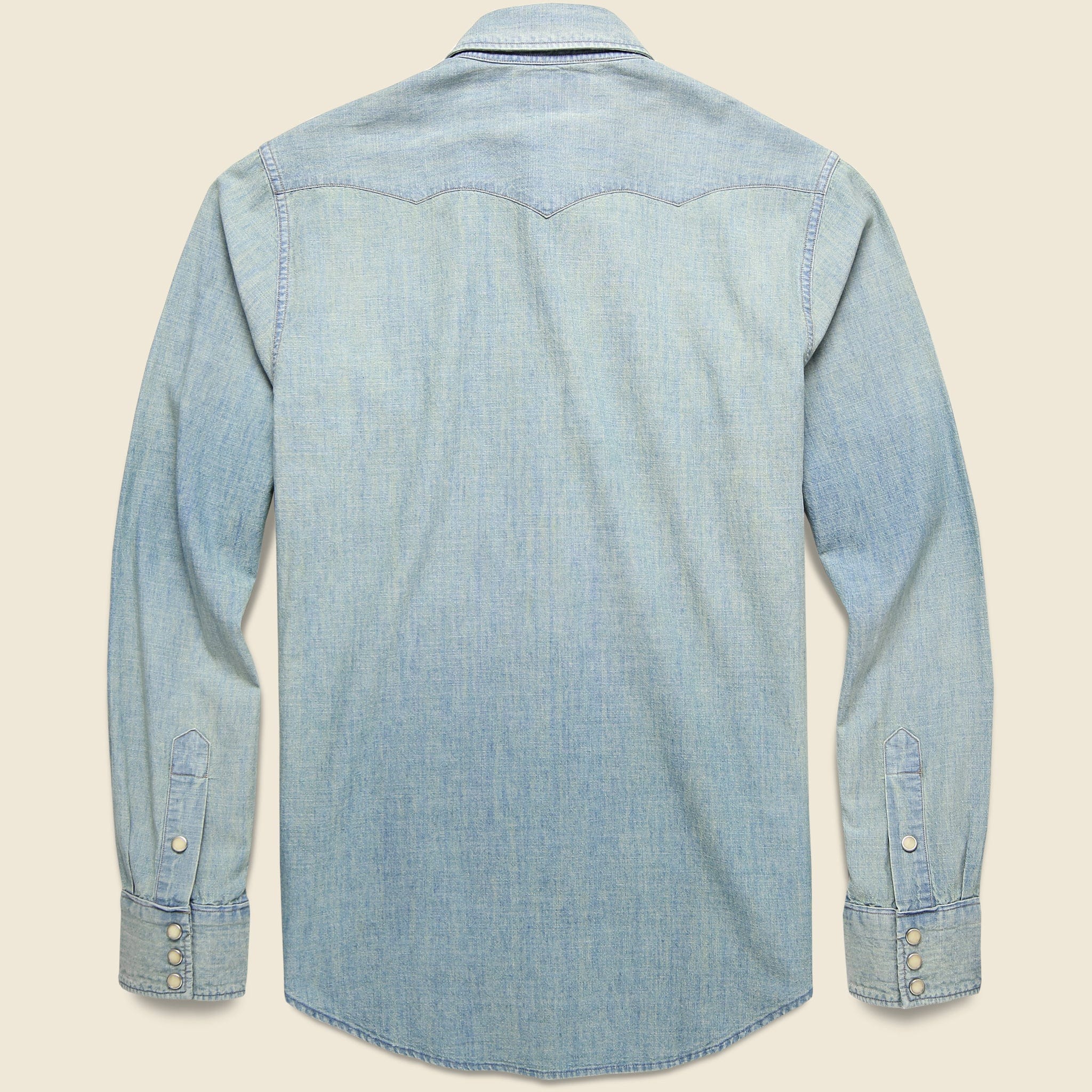 Slim Chambray Western Shirt - Davey Wash - Image 3
