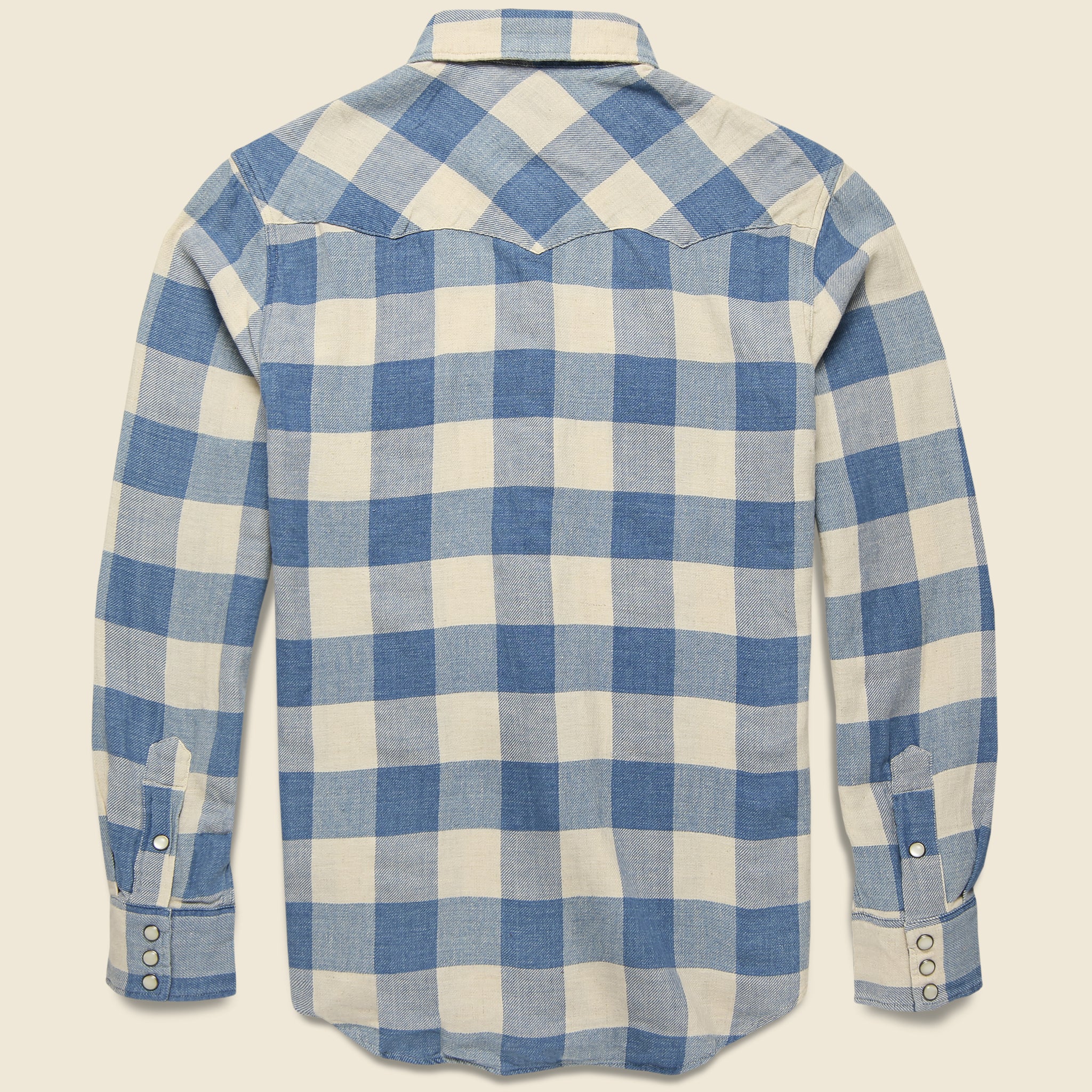 Slim Fit Buffalo Western Shirt - Indigo/Cream - Image 2