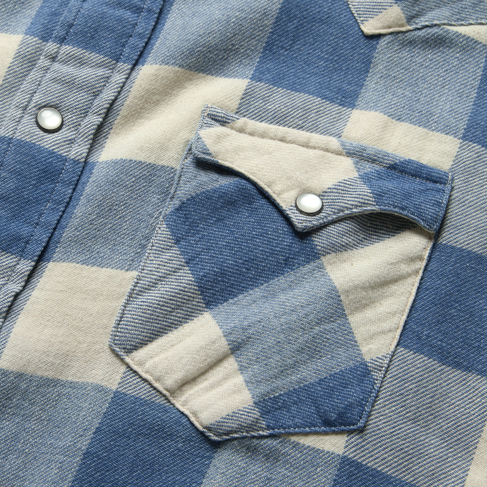 Slim Fit Buffalo Western Shirt - Indigo/Cream - Image 4