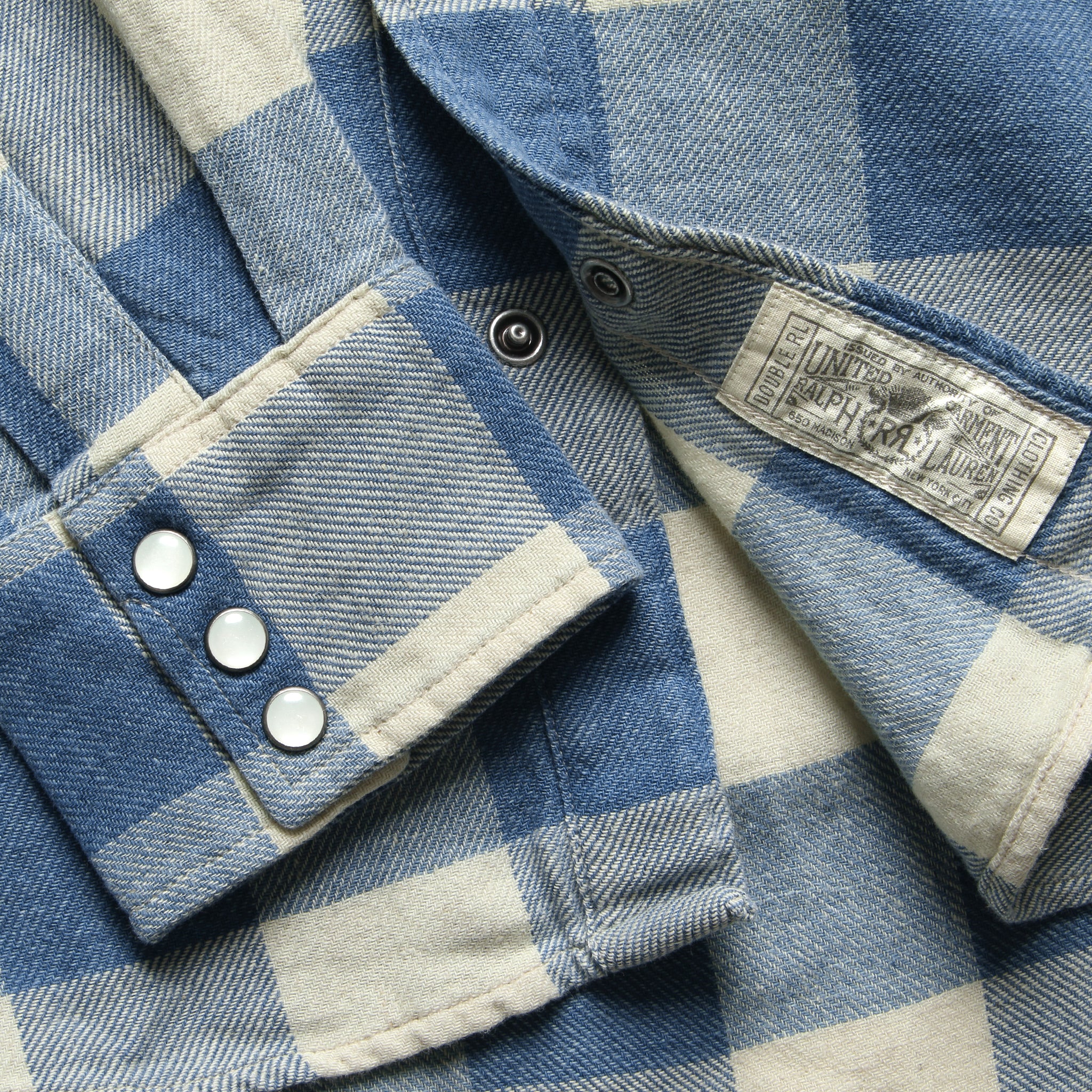 Slim Fit Buffalo Western Shirt - Indigo/Cream - Image 5