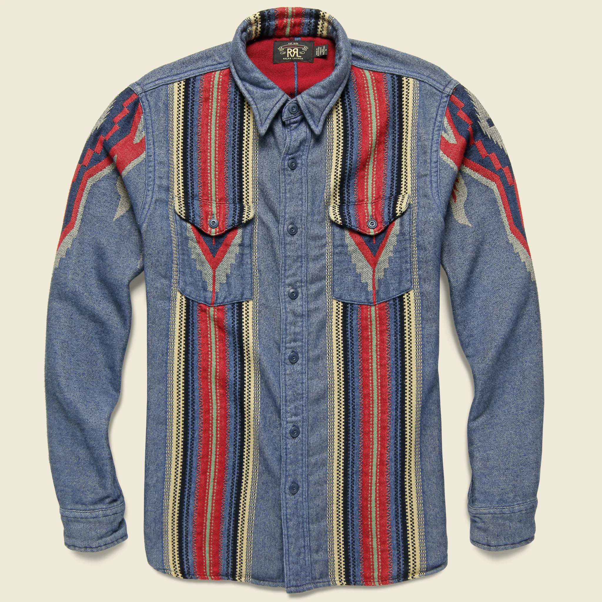 Chimayo Jacquard Overshirt - Dark Indigo