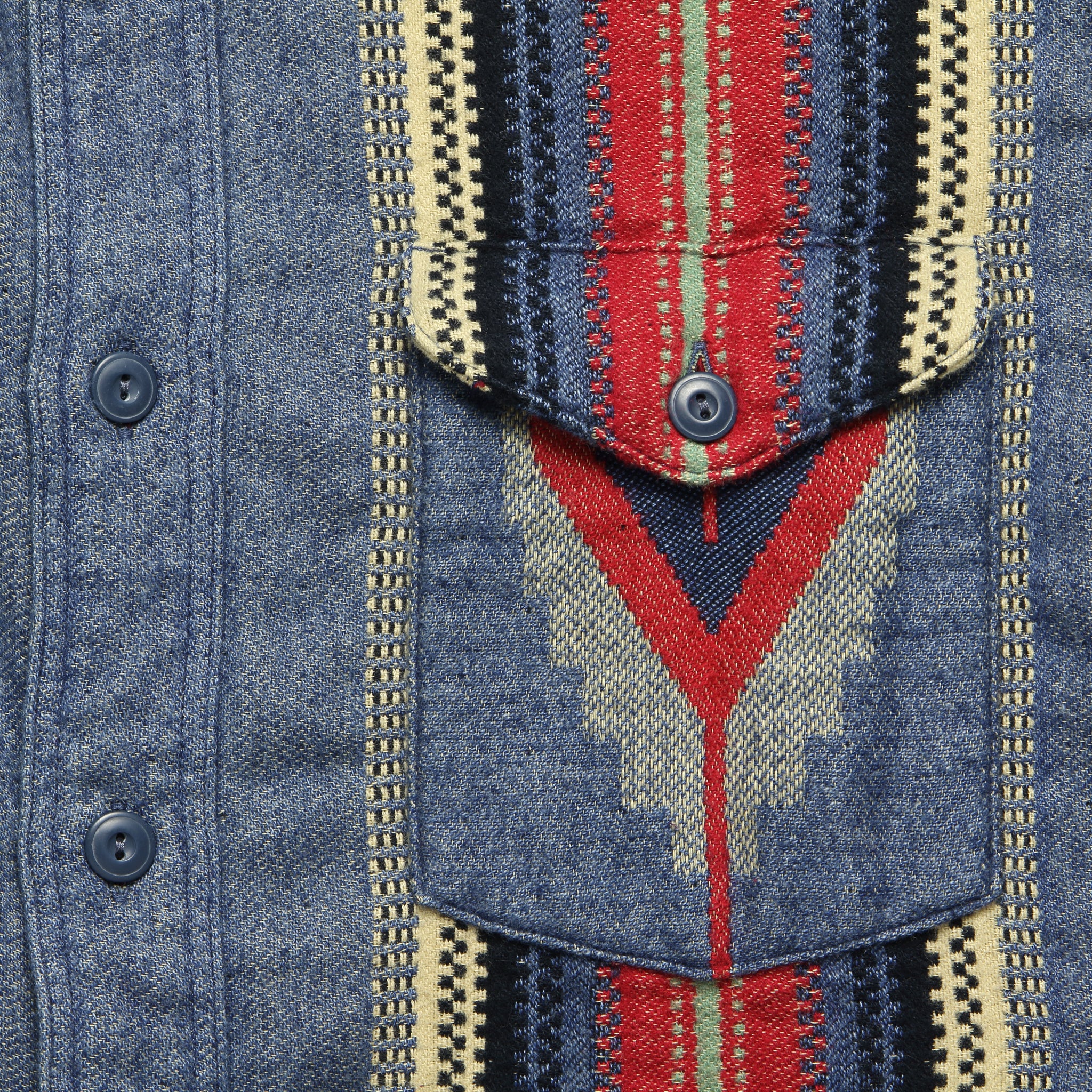 Chimayo Jacquard Overshirt - Dark Indigo - Image 3