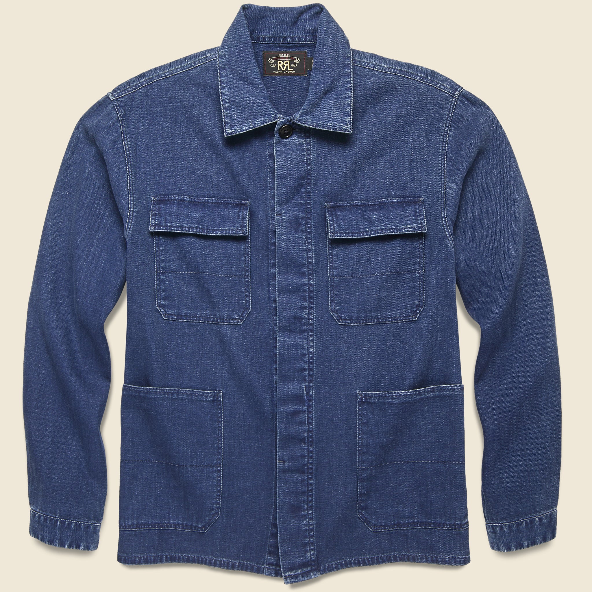 Herringbone Overshirt - Indigo