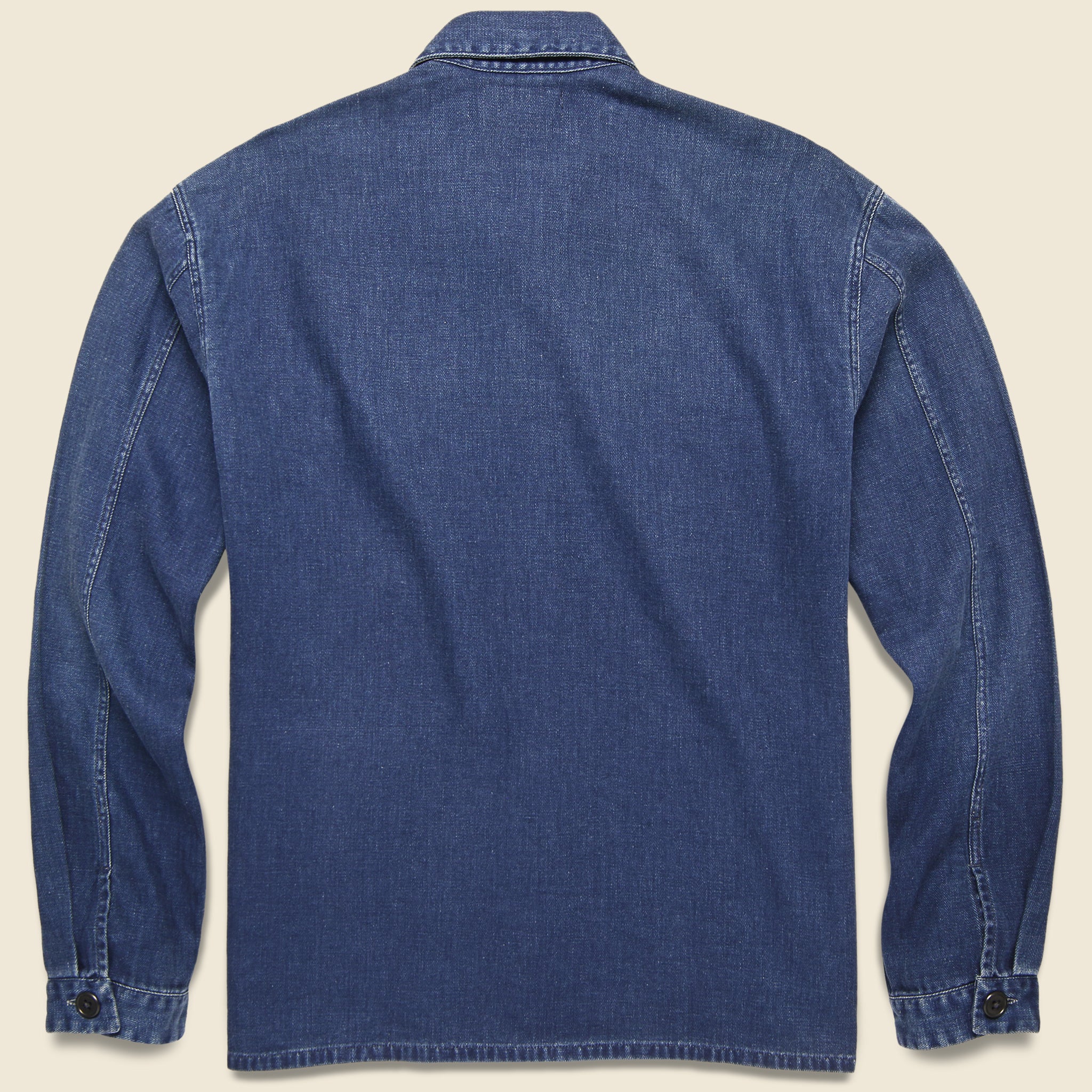 Herringbone Overshirt - Indigo - Image 2