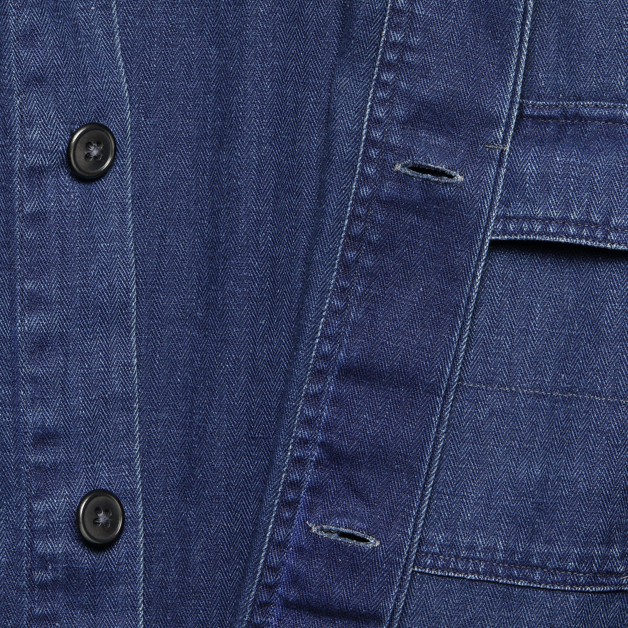 Herringbone Overshirt - Indigo - Image 3