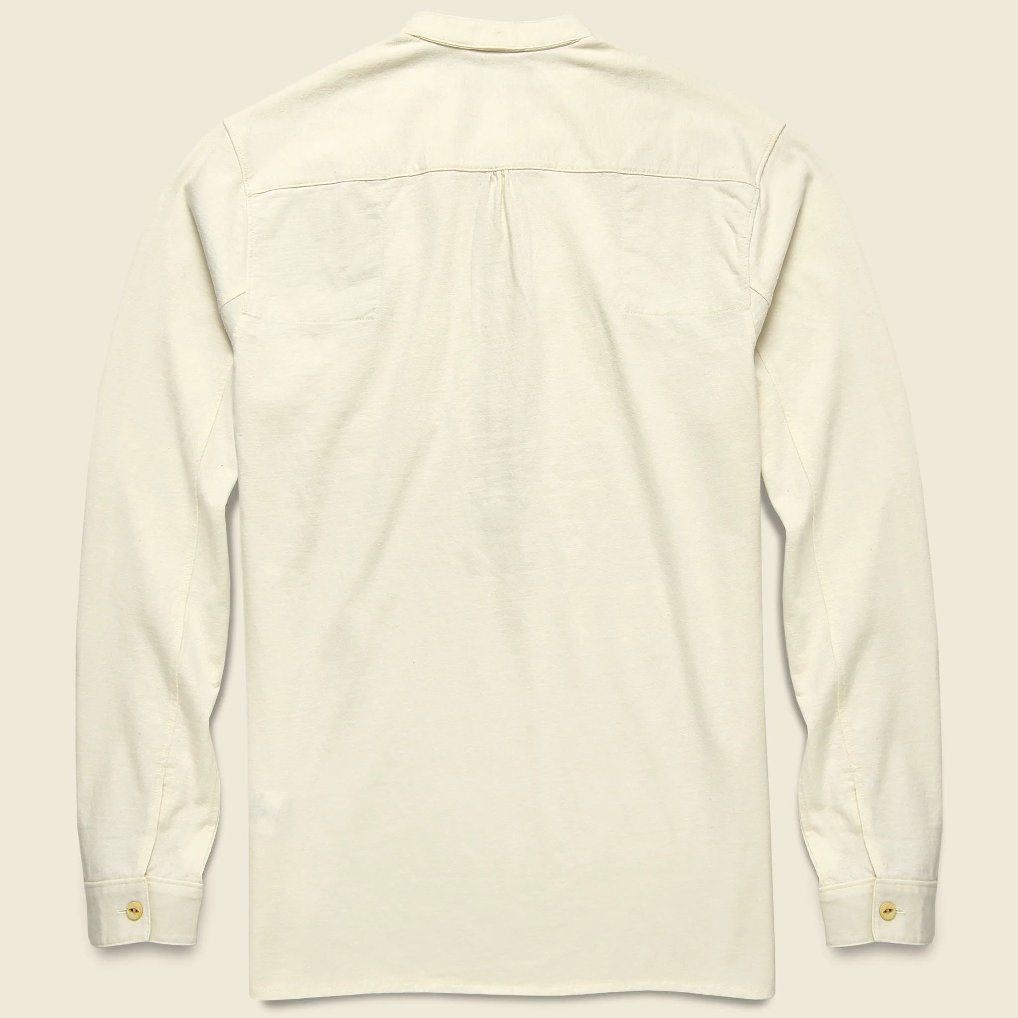 Jersey Band-Collar Shirt - Natural White - Image 2
