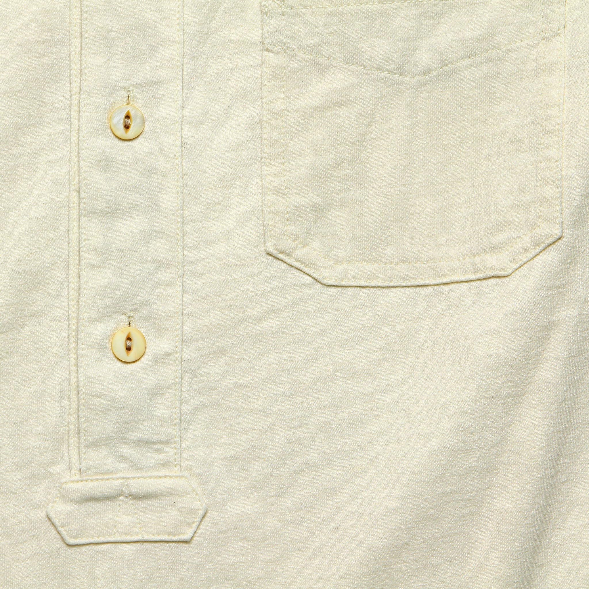 Jersey Band-Collar Shirt - Natural White - Image 3