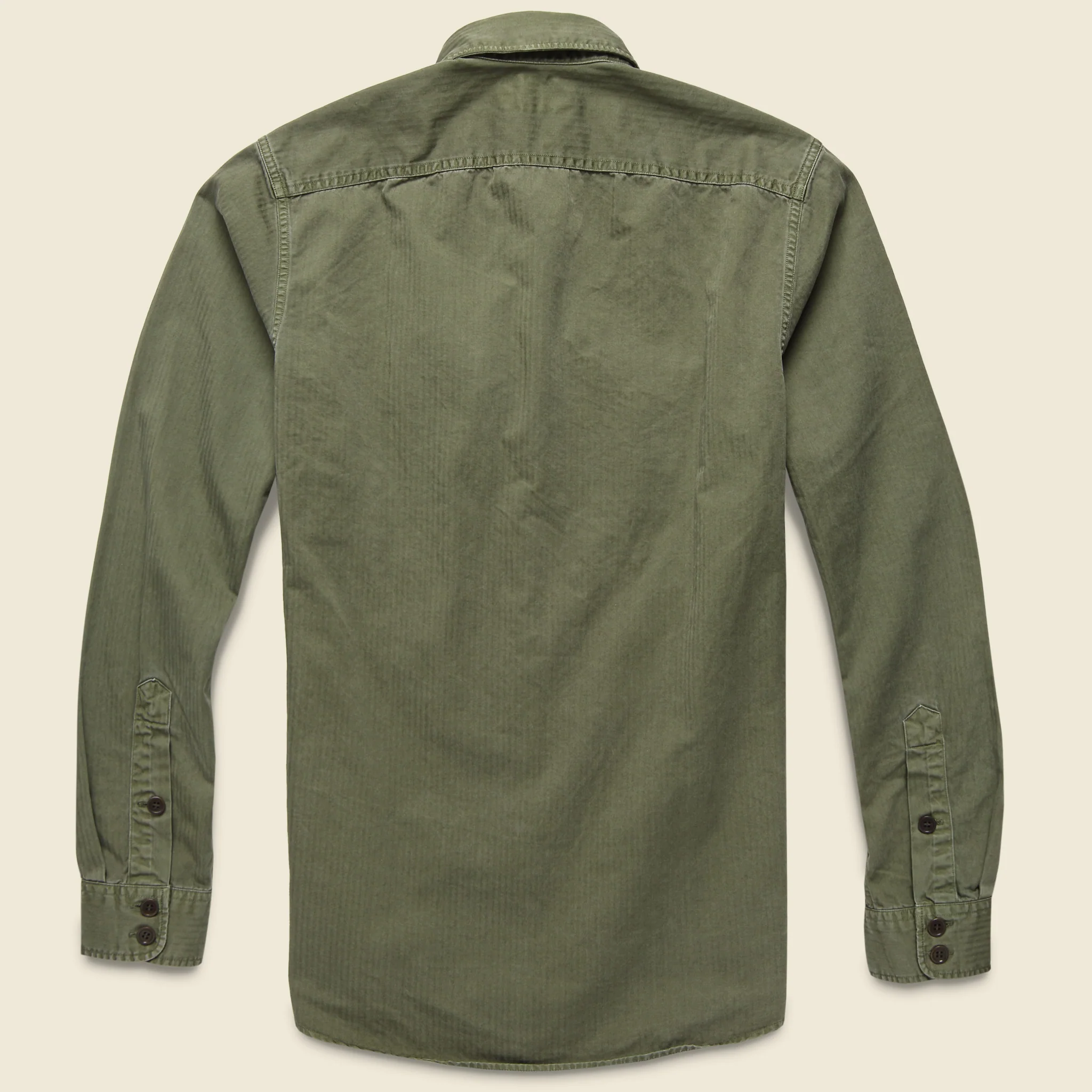 G.I. Military Shirt - Olive Herringbone - Image 2