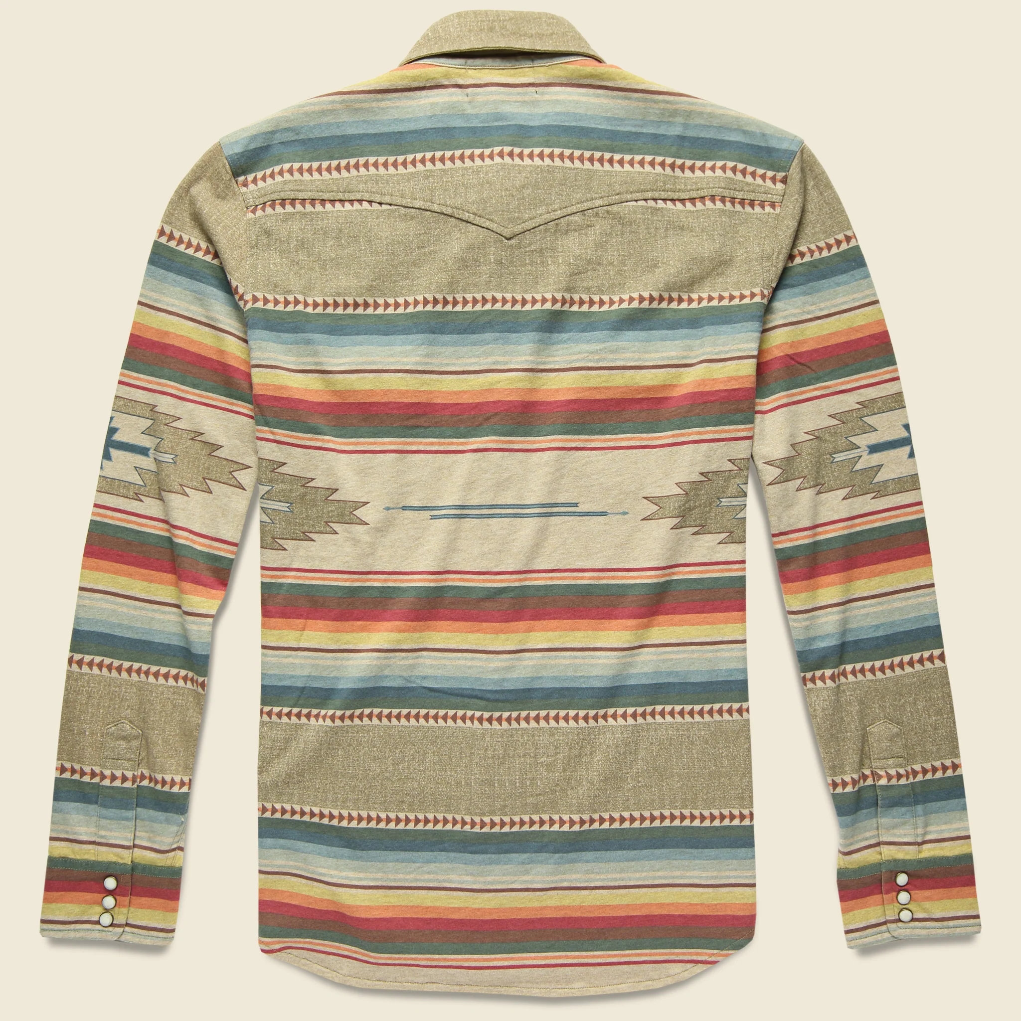 Jacquard Knit Western Shirt - Brown Multi - Image 2