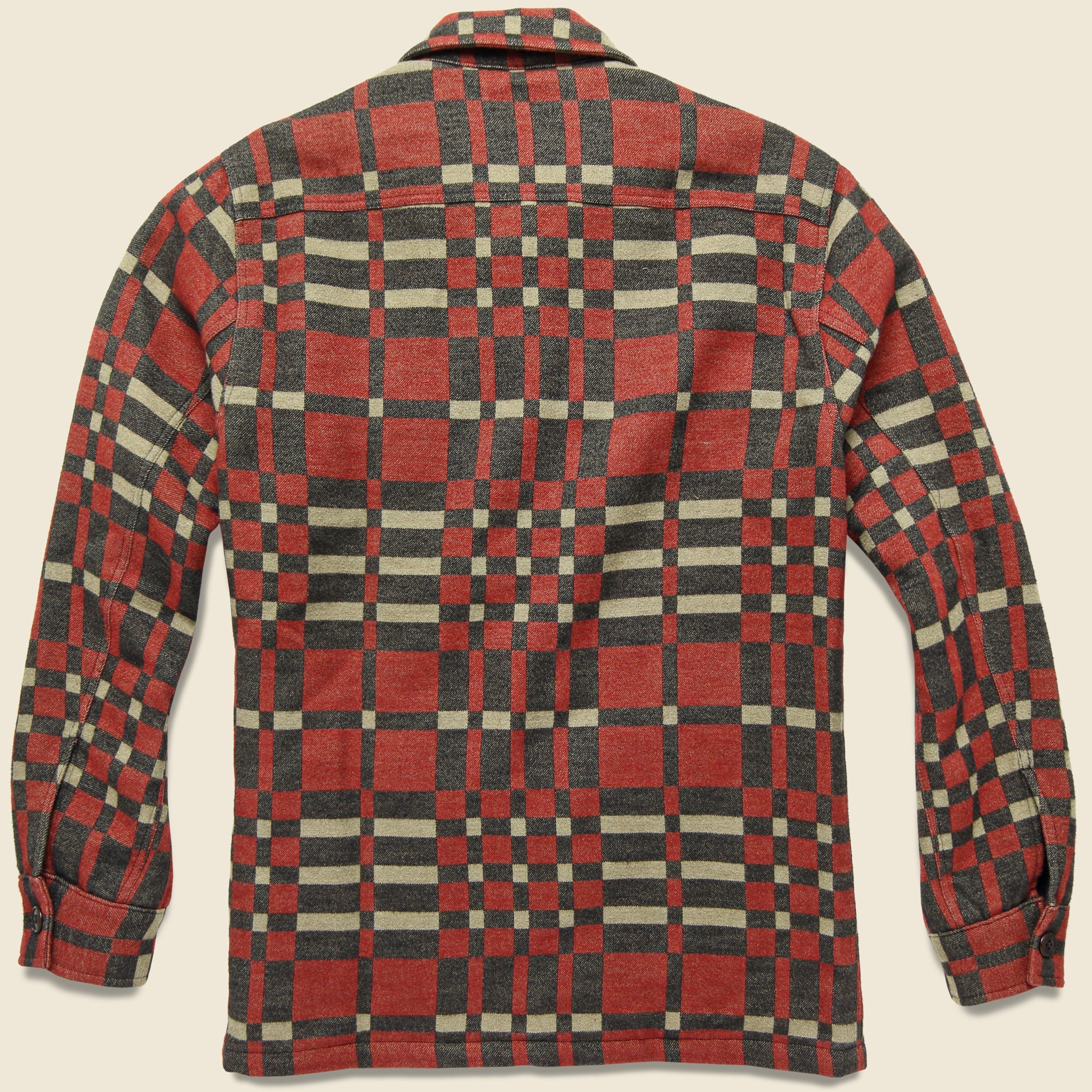Juno Jacquard Overshirt - Red/Black - Image 2