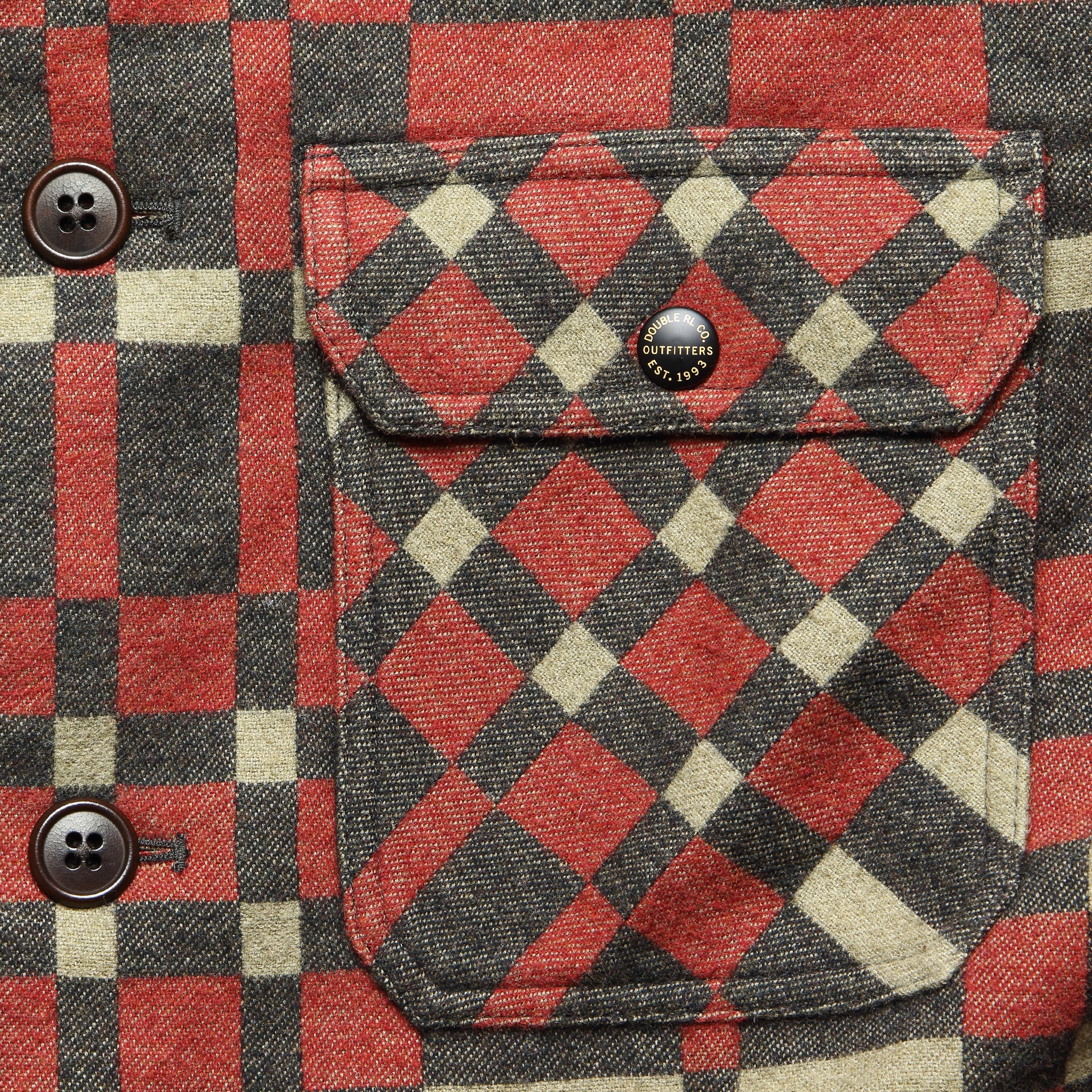 Juno Jacquard Overshirt - Red/Black - Image 3