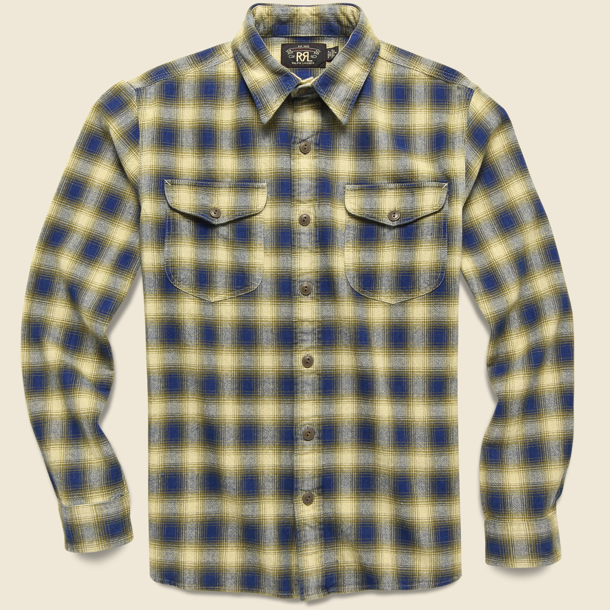 Plaid Brushed Workshirt - Indigo/Cream