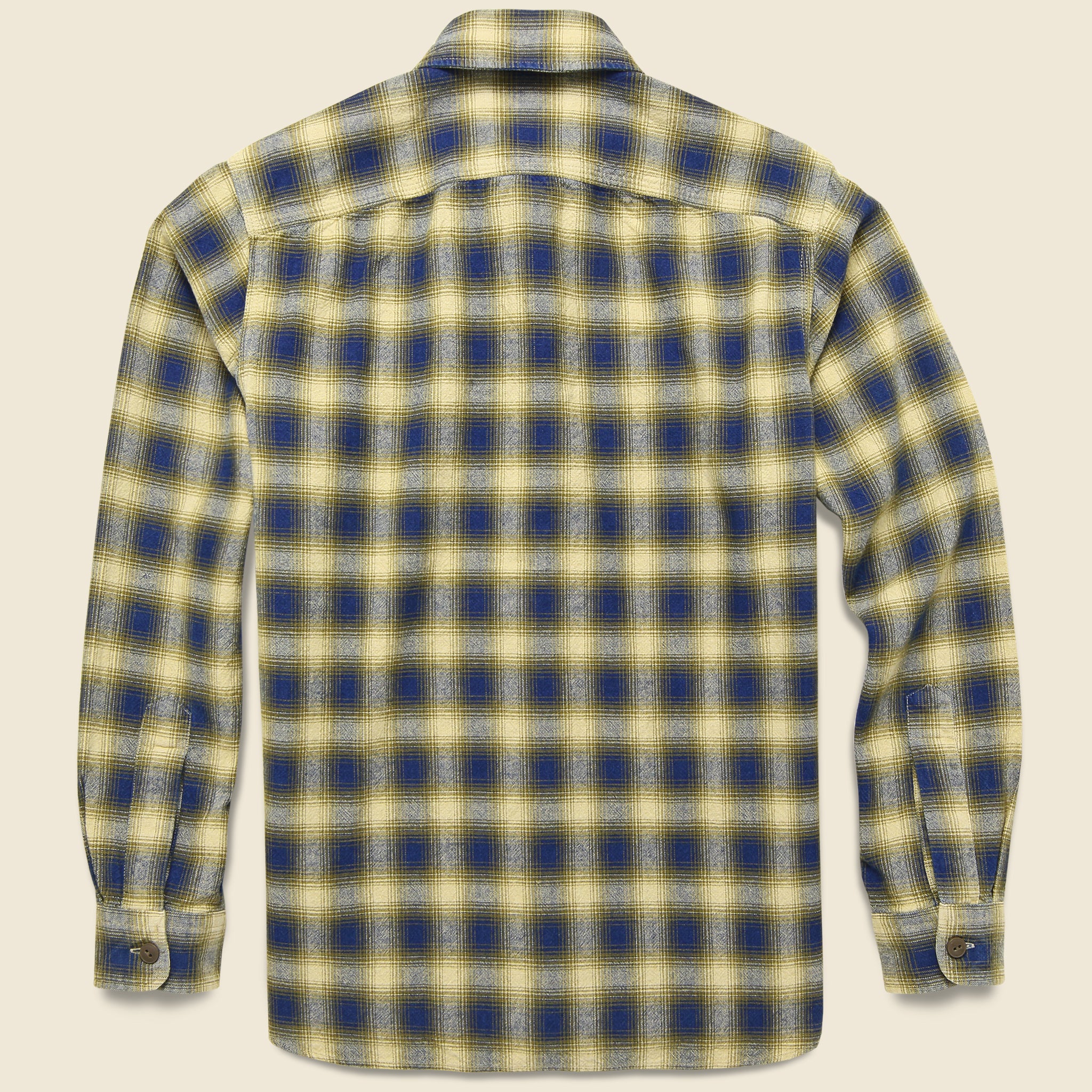 Plaid Brushed Workshirt - Indigo/Cream - Image 2