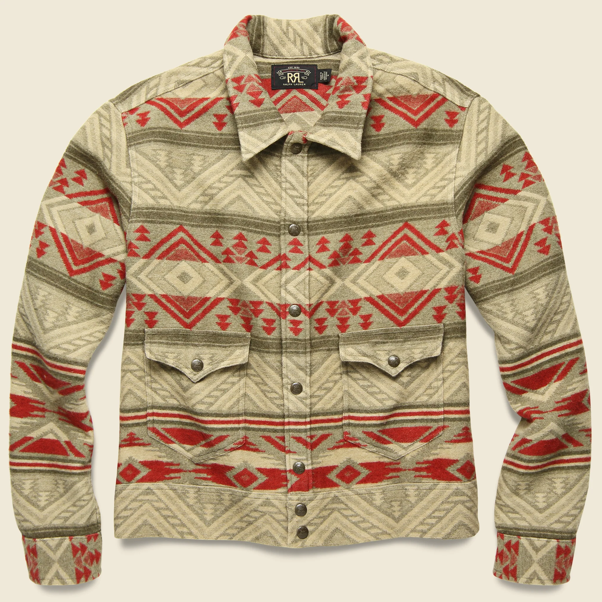 Marvel Beacon Jacquard Overshirt - Tan/Red