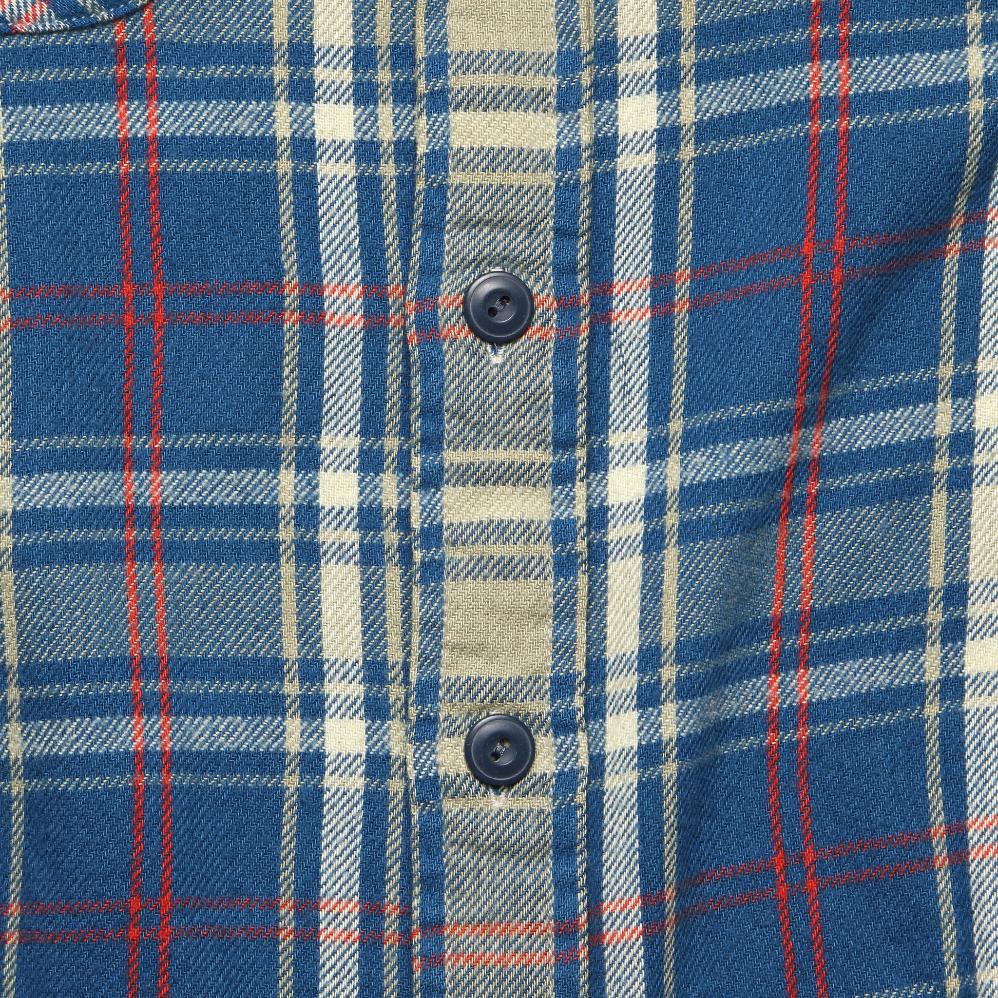 Indigo Plaid Twill Workshirt - Teal/Red - Image 3