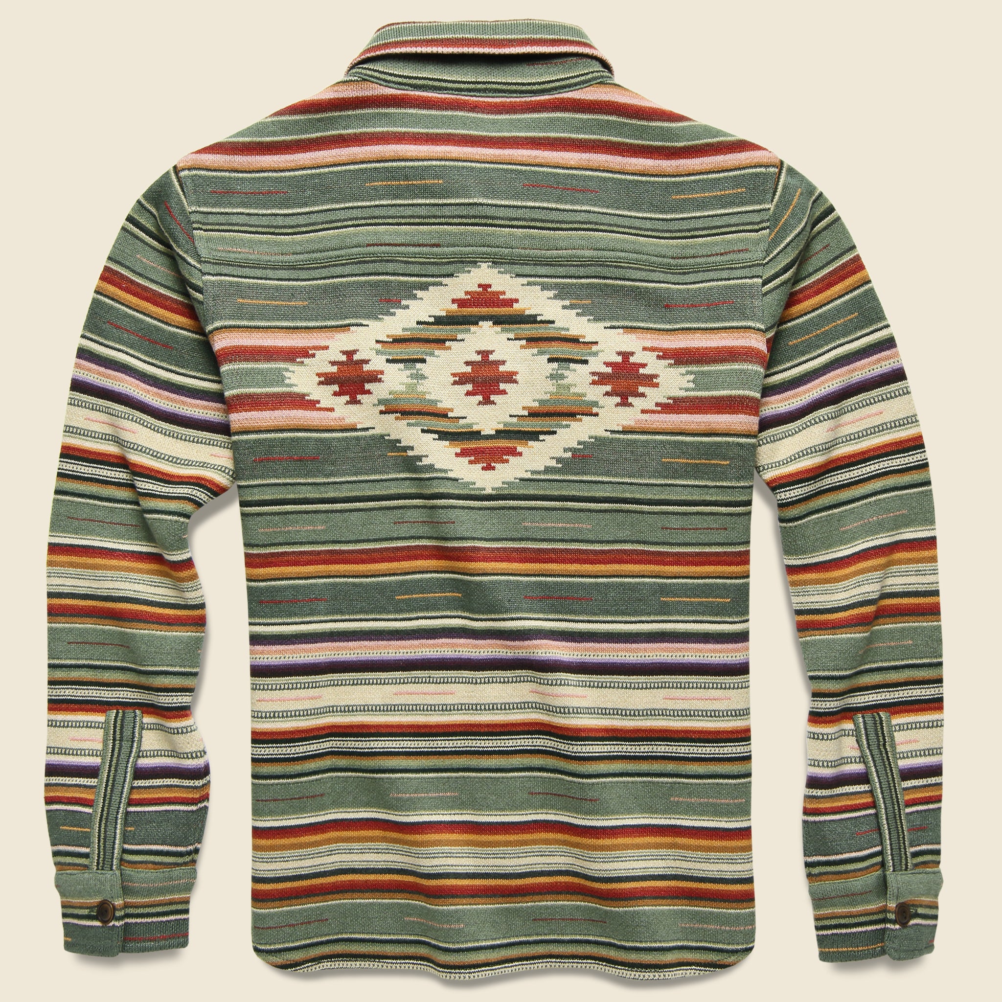 Cotton-Linen Workshirt Sweater - Sage - Image 2