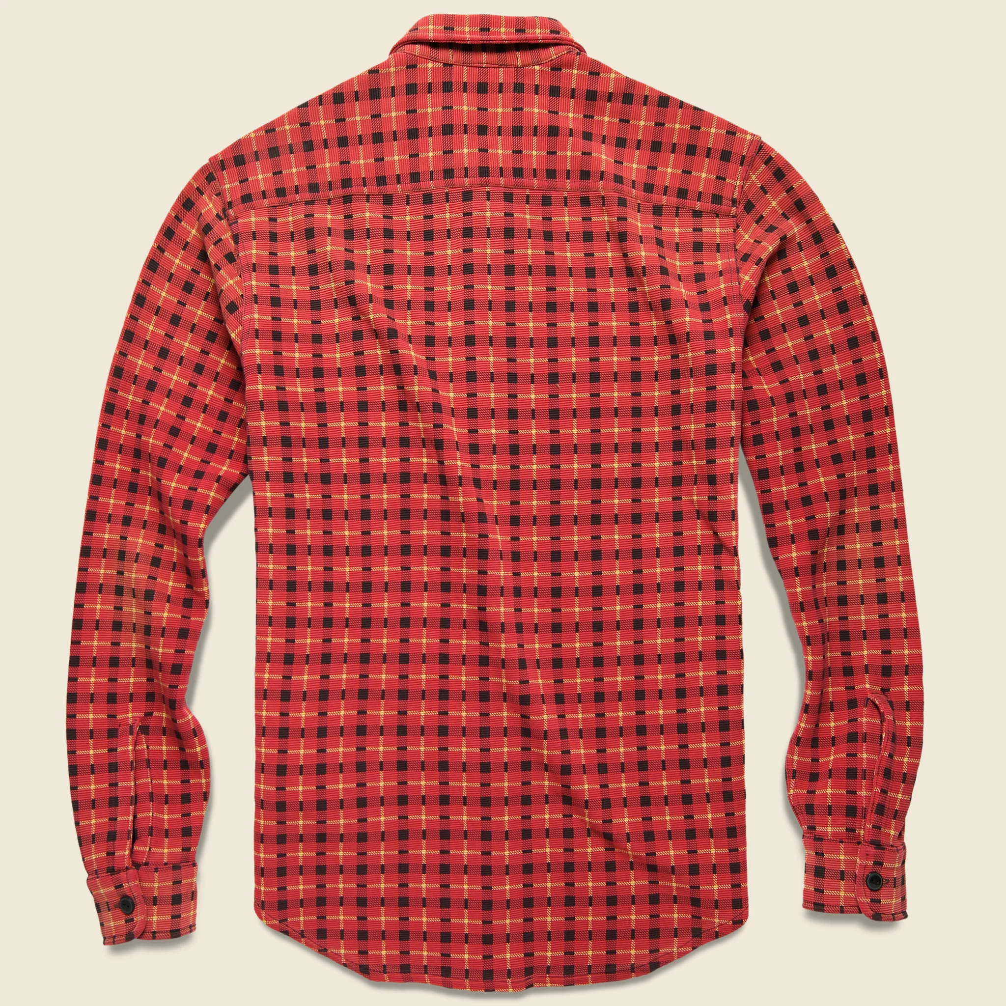 Ottoman Knit Workshirt - Red/Gold/Black Plaid - Image 2