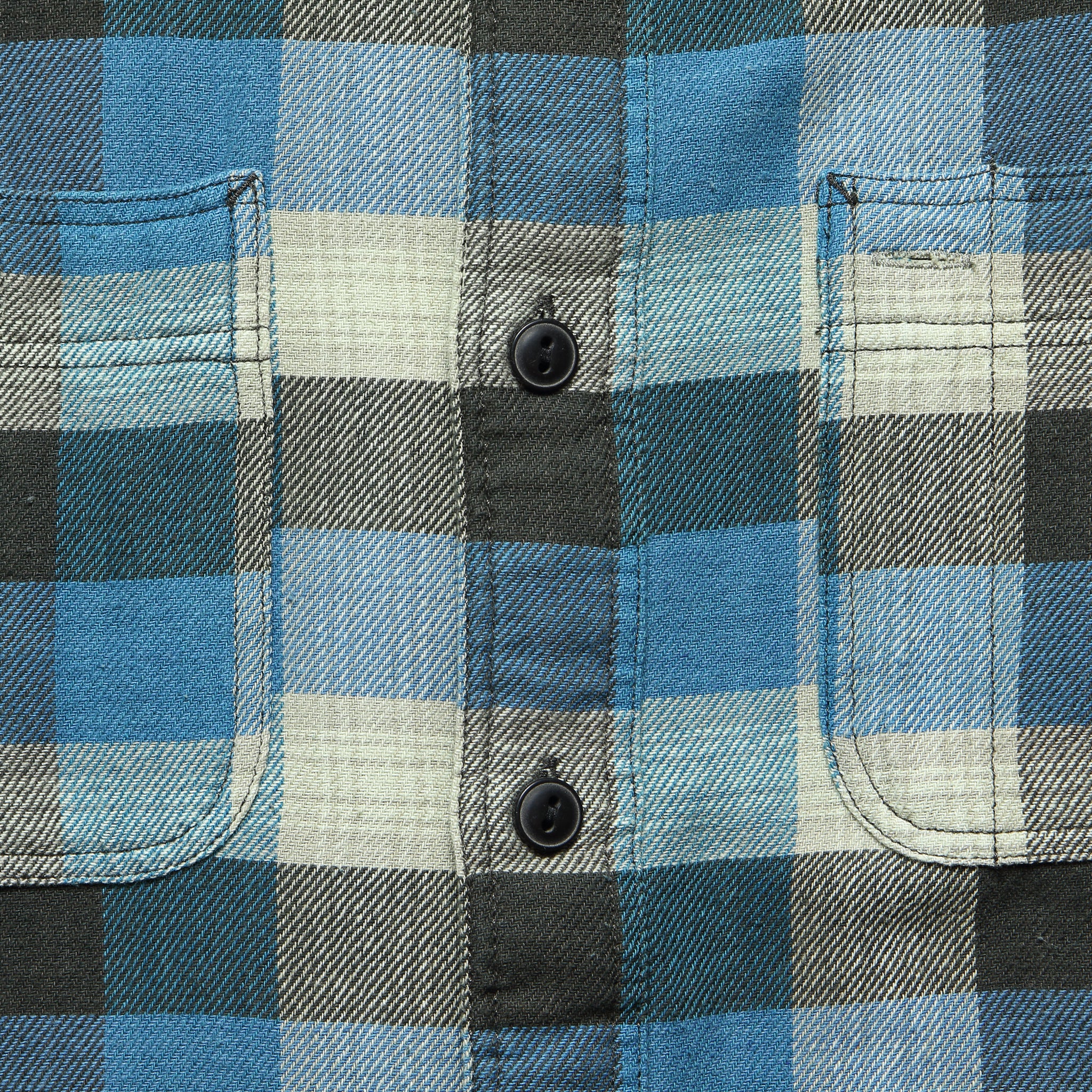 Plaid Twill Workshirt - Sulphur Black/Blue - Image 3