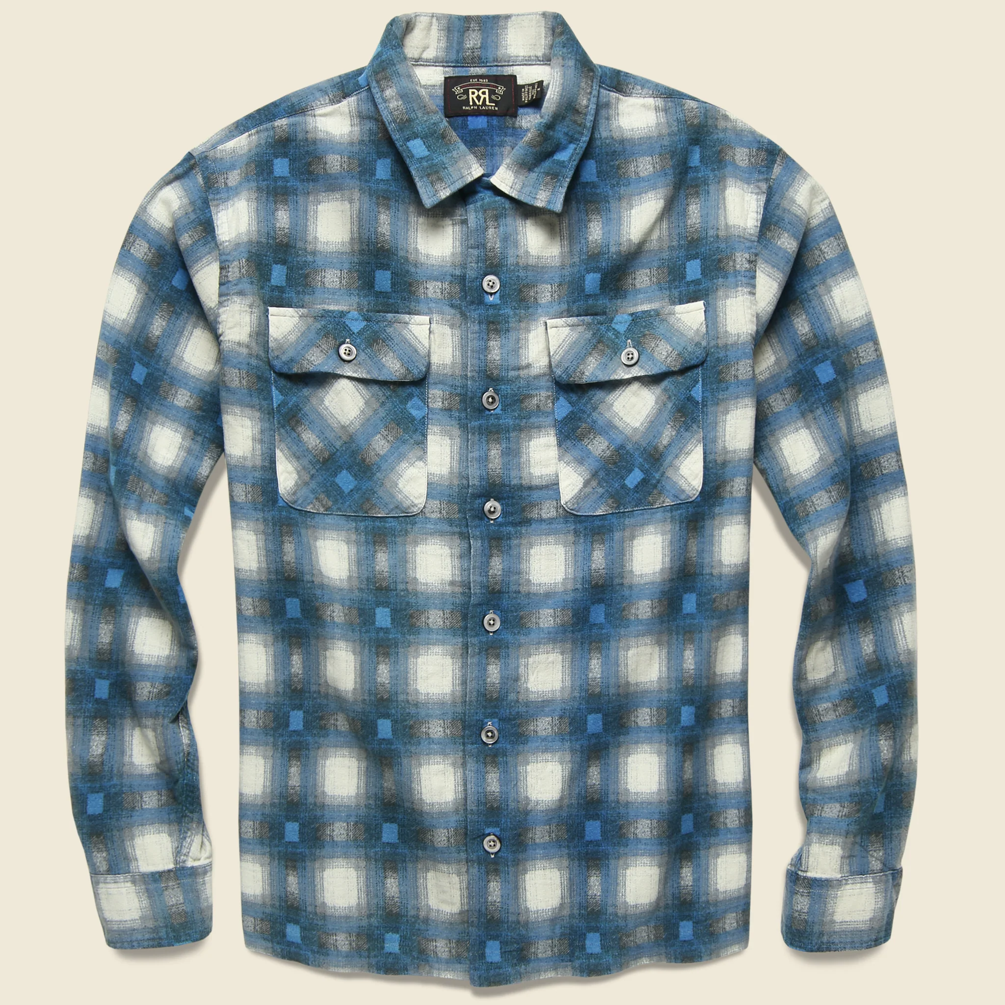Brooks Camp Shirt - Blue/Cream