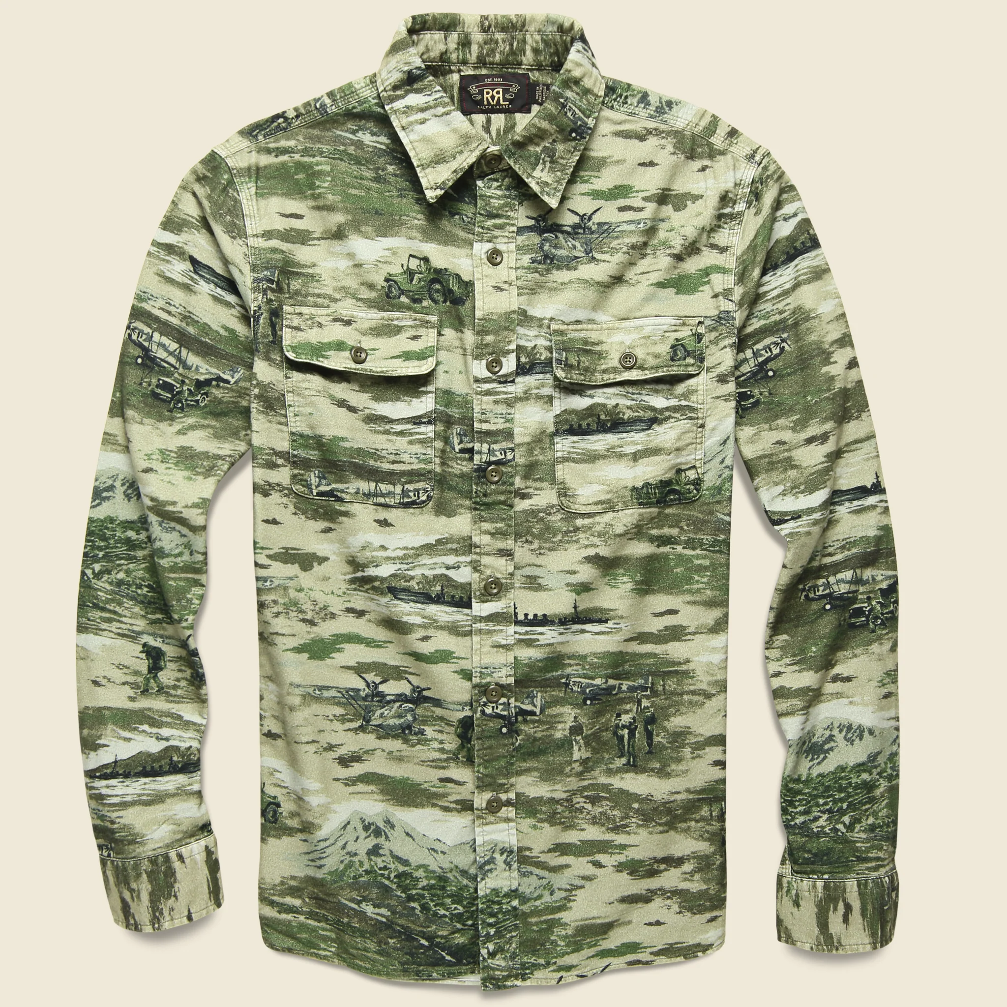 Printed Matlock Flannel Workshirt - Tan