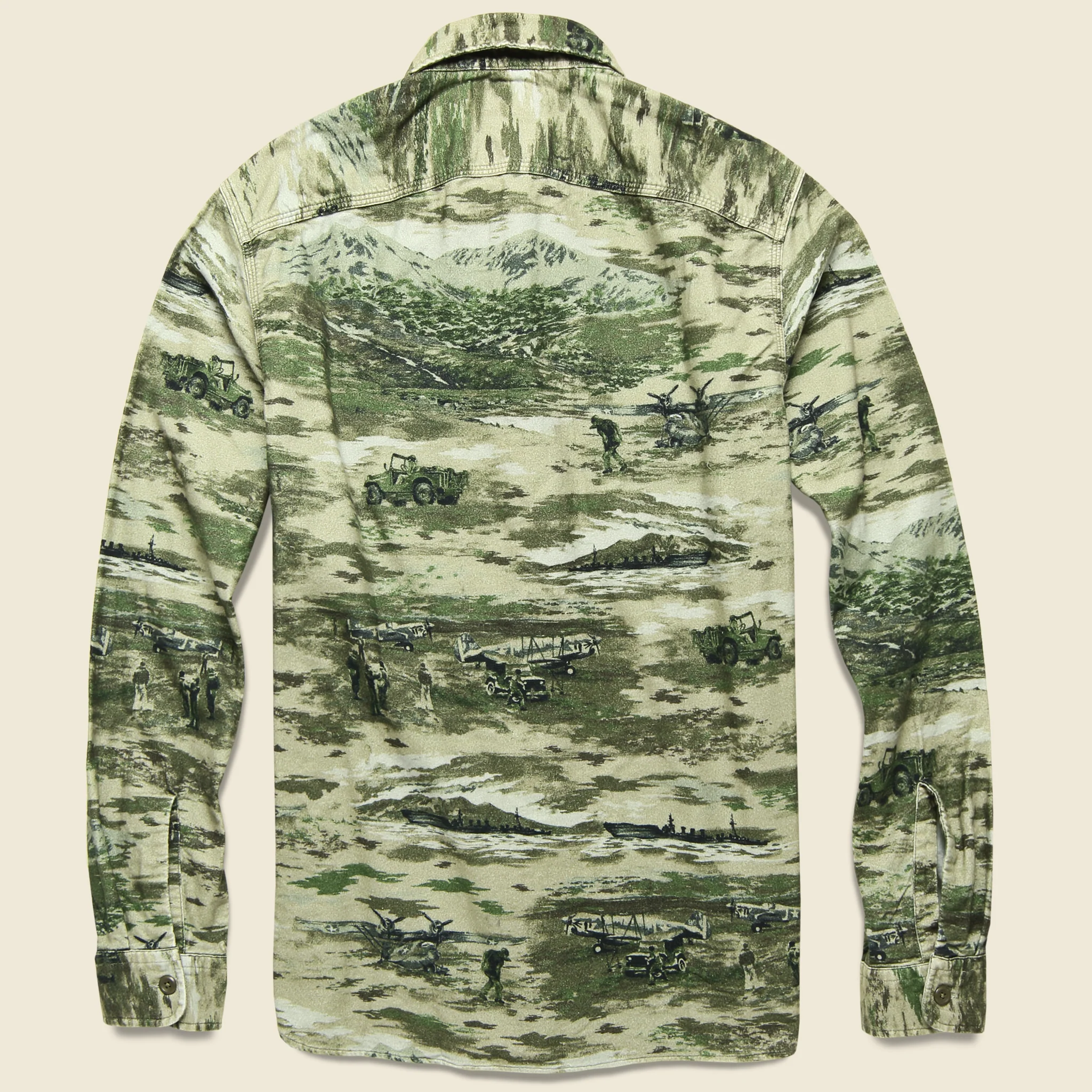 Printed Matlock Flannel Workshirt - Tan - Image 2
