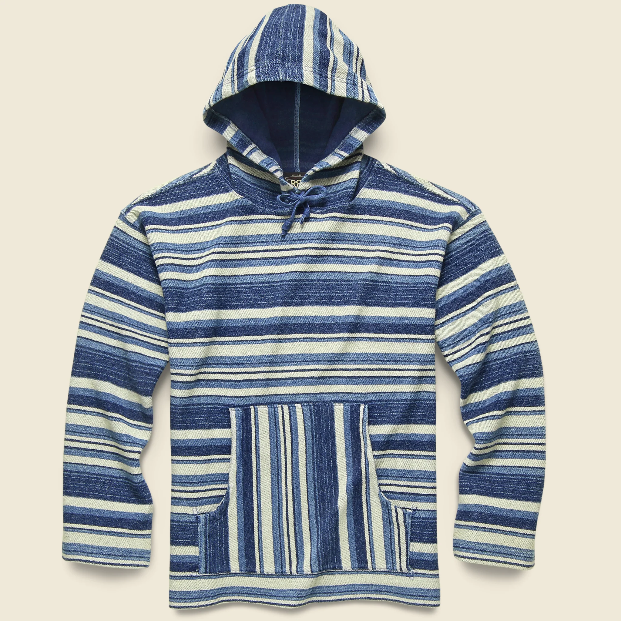 French Terry Hoodie - Indigo Multi Stripe