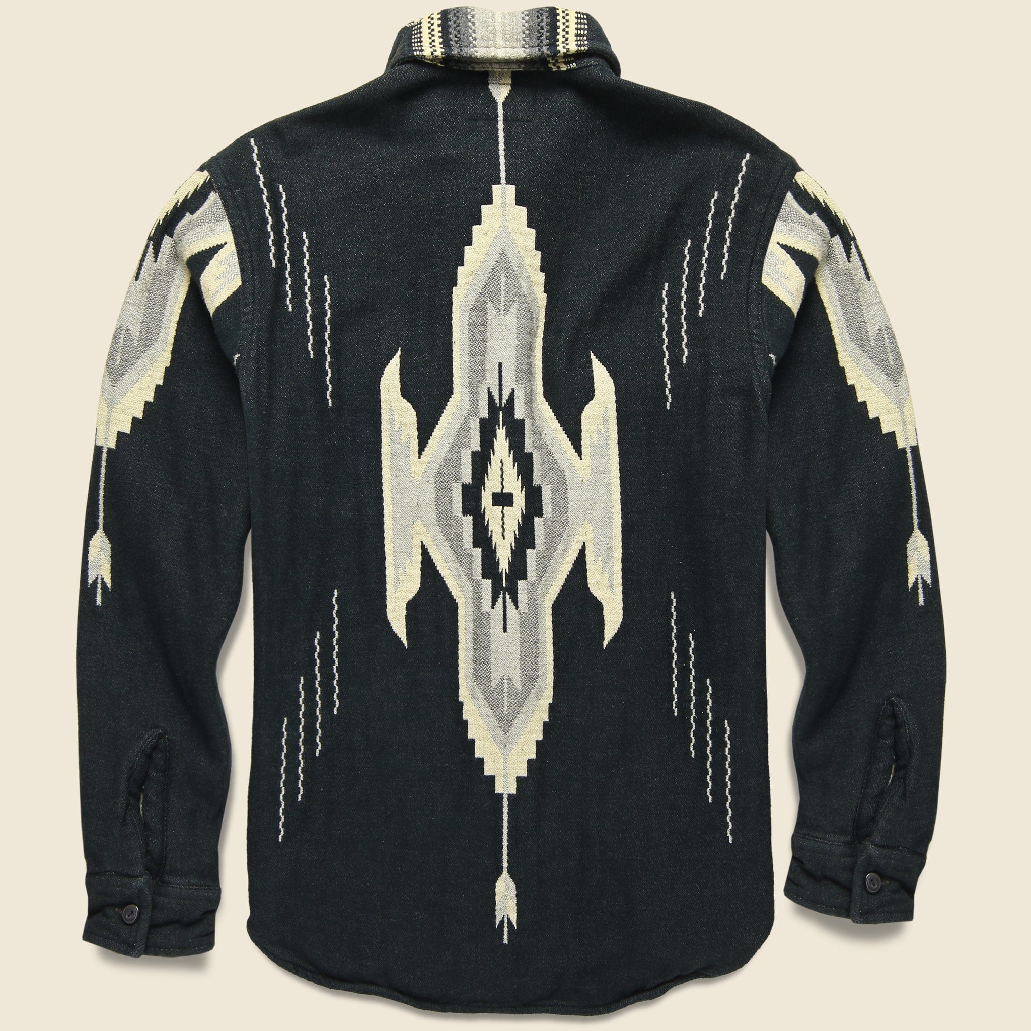 Southwestern Brushed Jacquard Workshirt - Grey/Black - Image 2