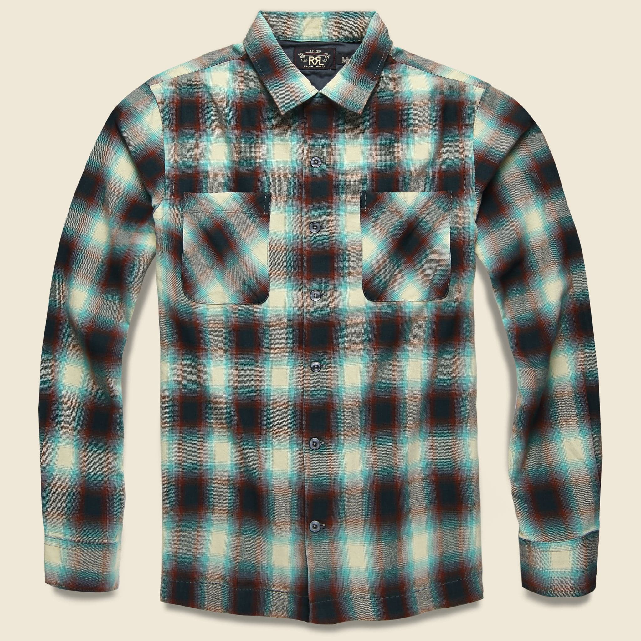 Towns Camp Shirt - Green/Brown Ombr‚à ö¬© Plaid