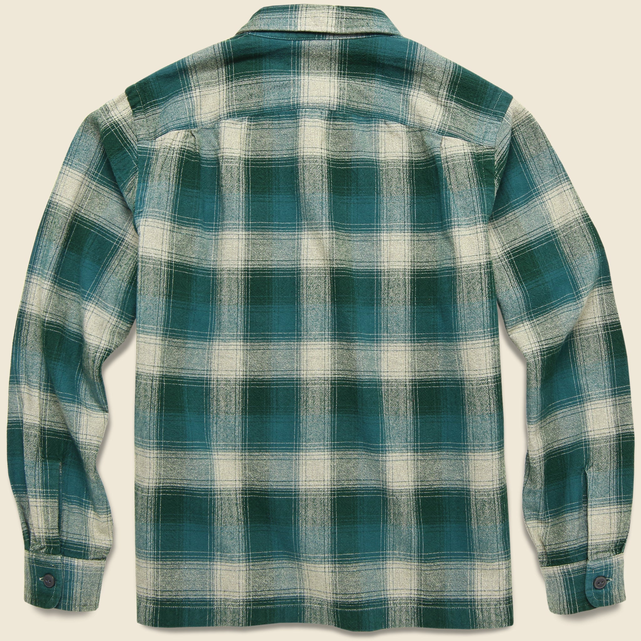 Plaid Brushed Camp Flannel - Green/Grey - Image 2