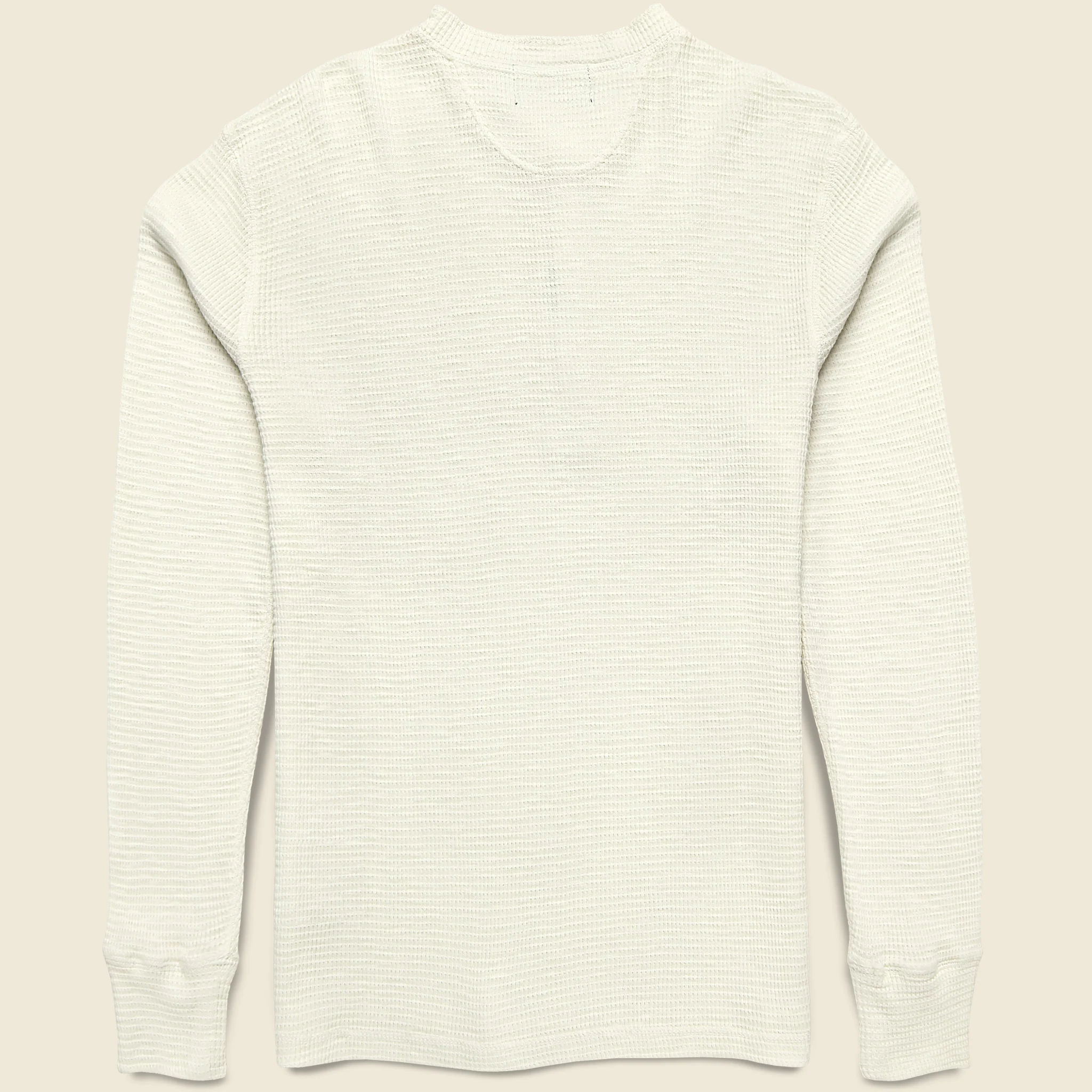 Waffle-Knit Henley - Paper White - Image 5
